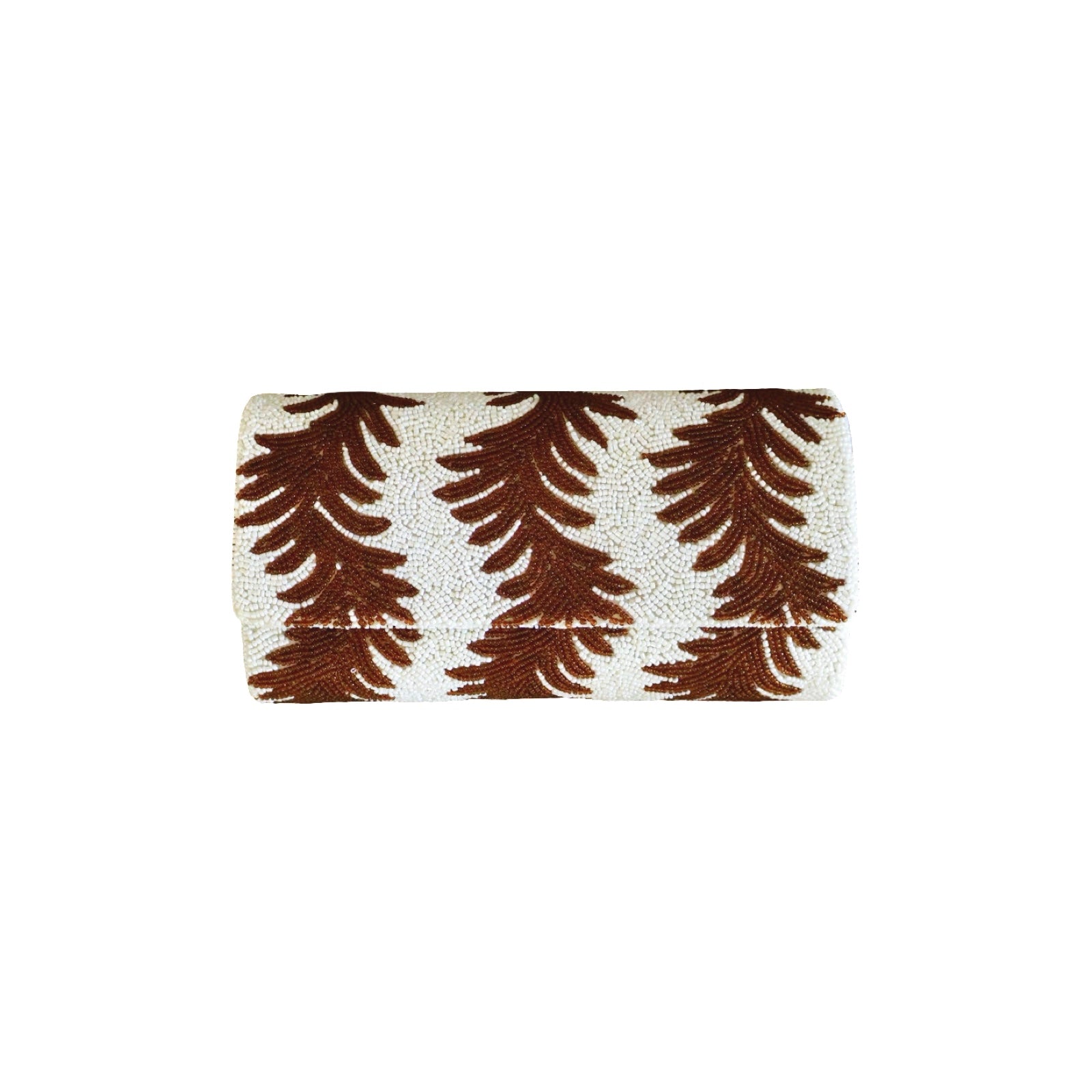 The Palmette Clutch in Ivory/Cocoa