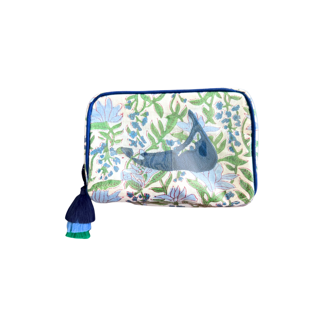 The Midi India Bag - Nantucket, Blue Blockprint - READY TO SHIP