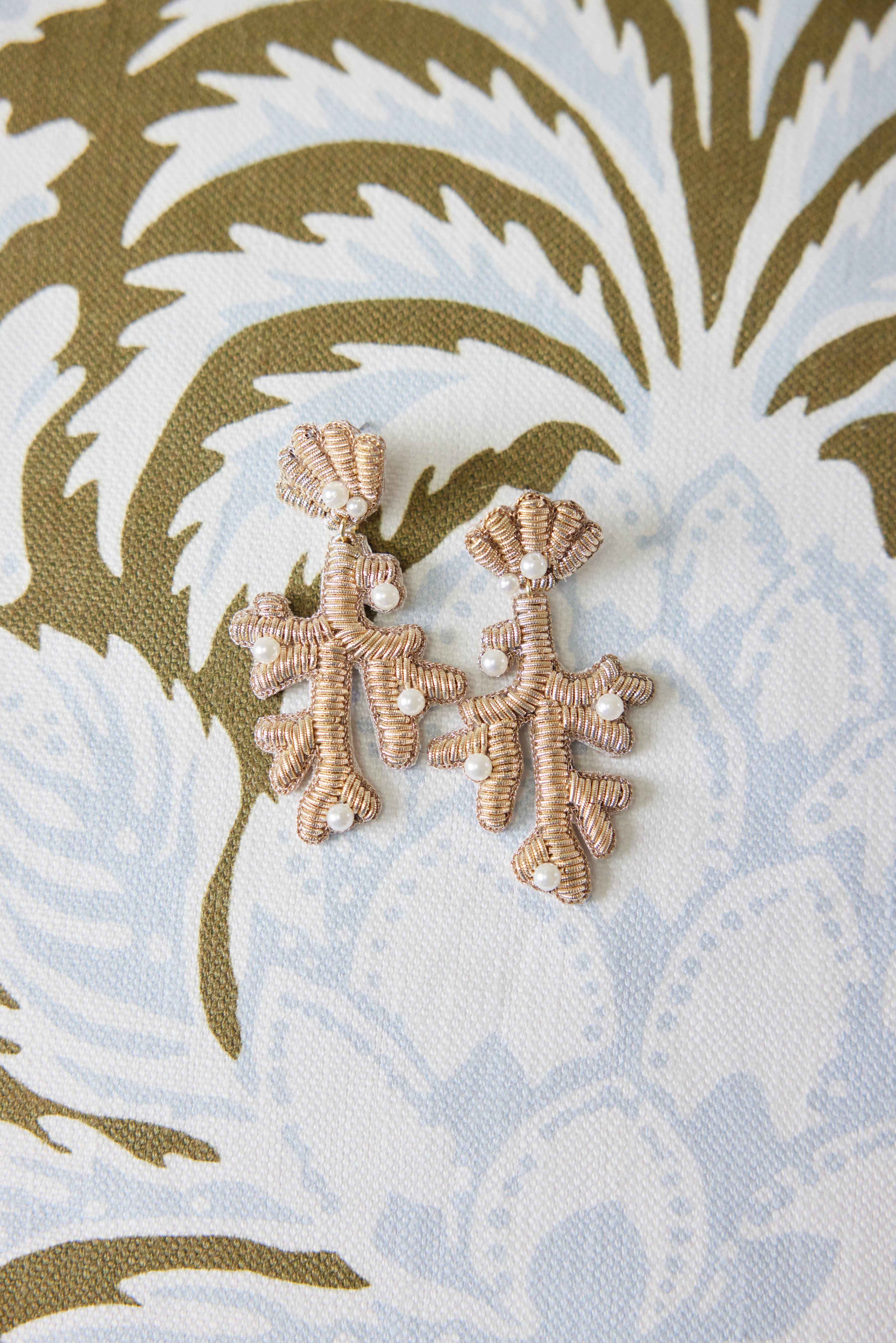 Capri Coral Earrings in Gold