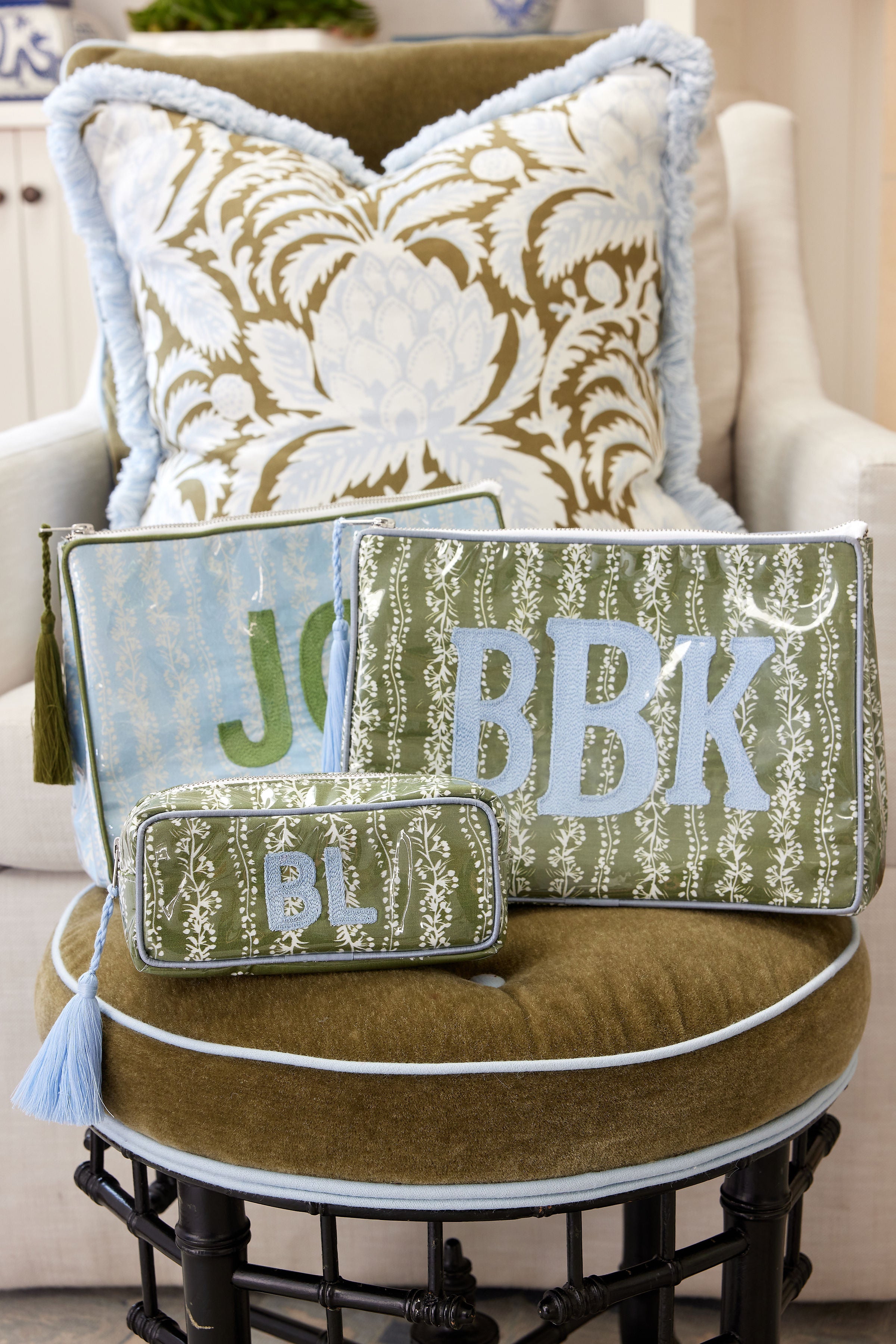 The Mini India Bag - Olive - Monogrammed