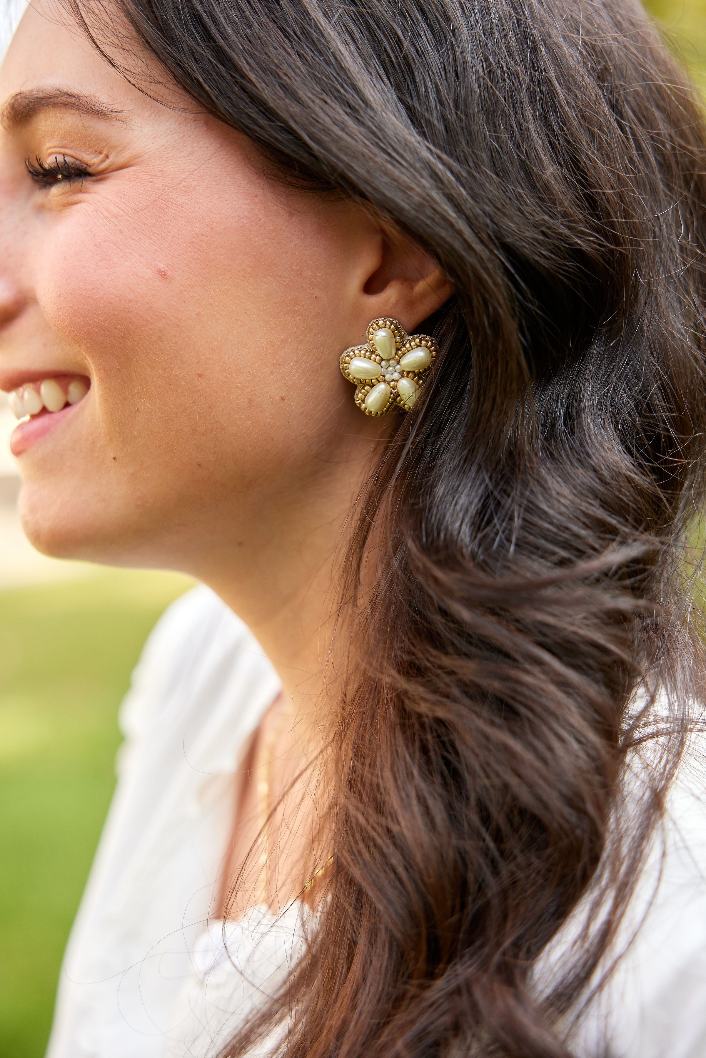 Pearl Flower Studs