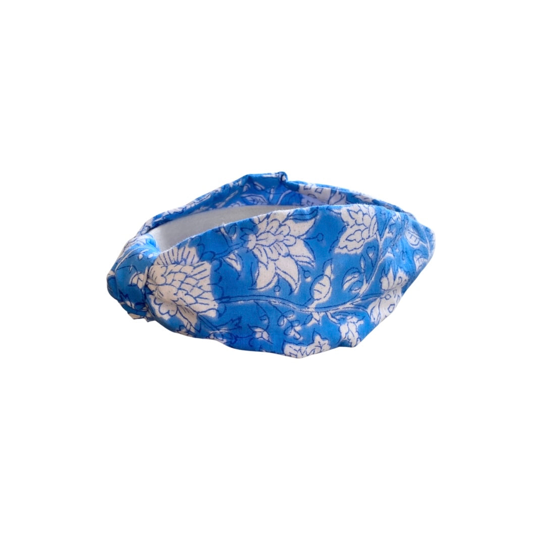 Block Print Headband in Harbor Bay Blue