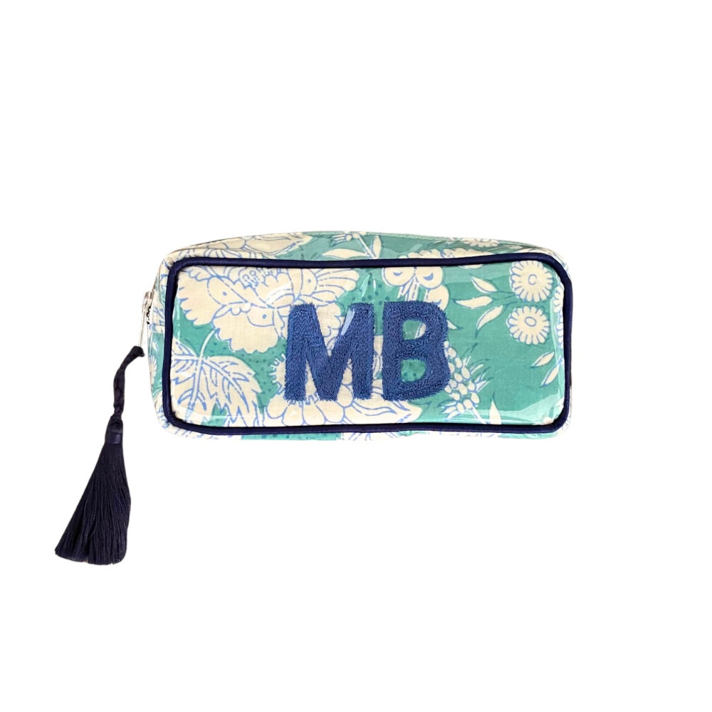 The Mini India Bag - Turquoise/Blue - Monogrammed