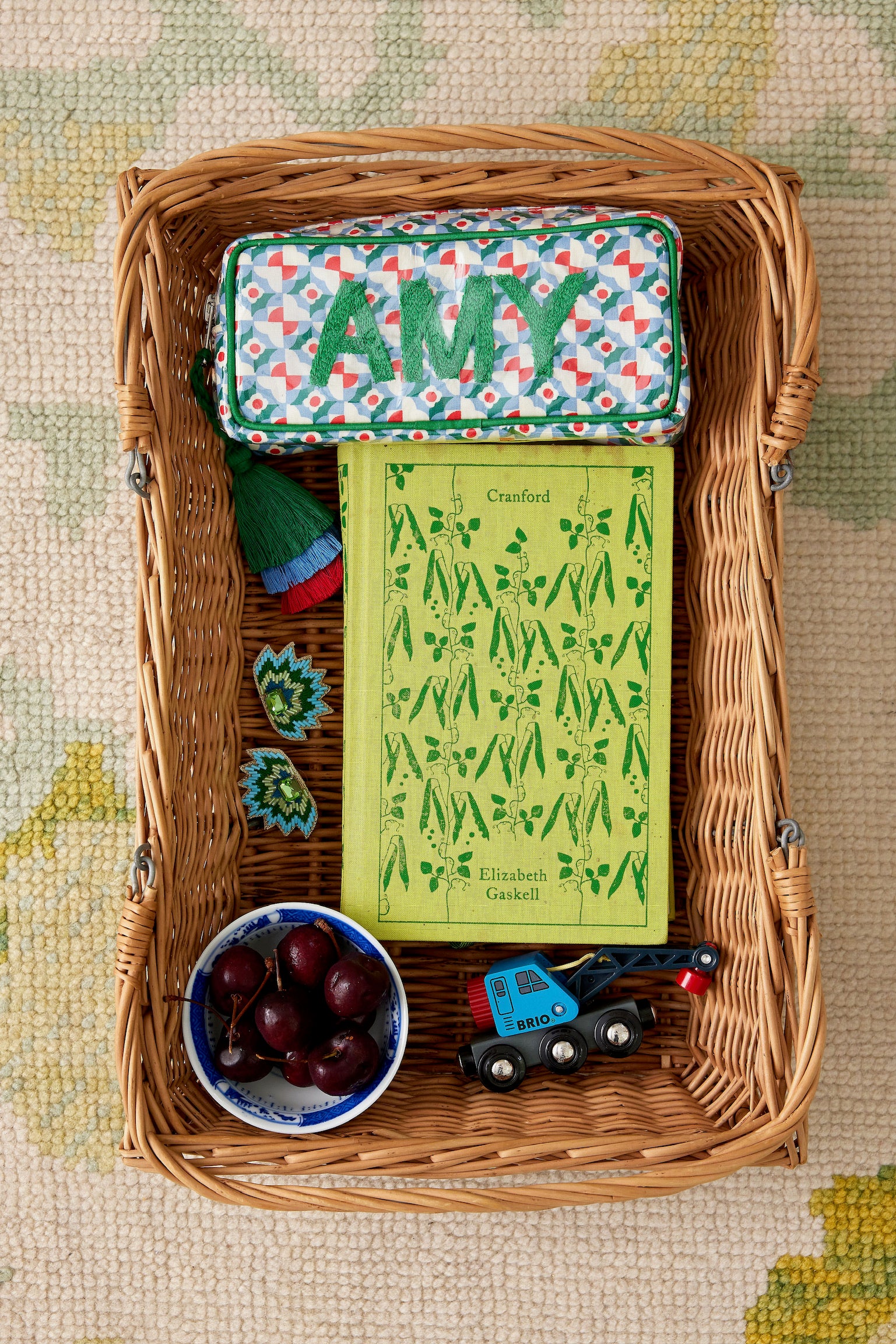 The Mini India Bag - Red/Blue/Green - Monogrammed