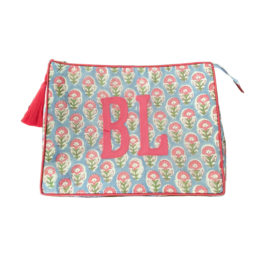 The OG India Bag - Pink/Green/Blue - Monogrammed