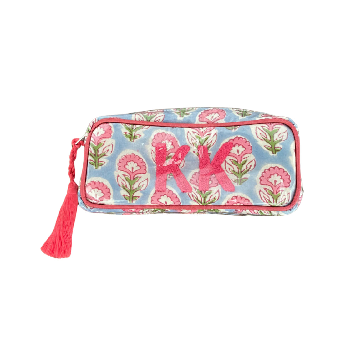 The Mini India Bag - Pink/Green/Blue - Monogrammed