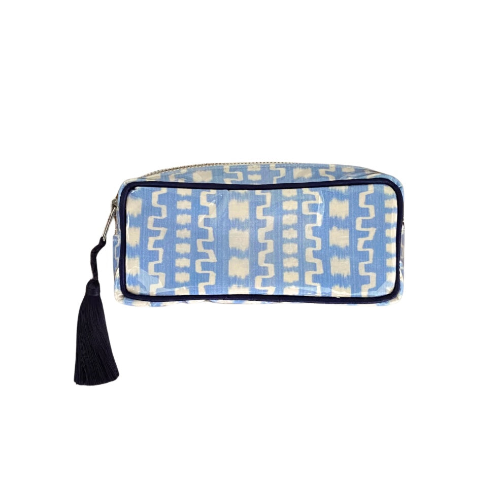 The Mini India Bag- Blue Ikat - Monogrammed