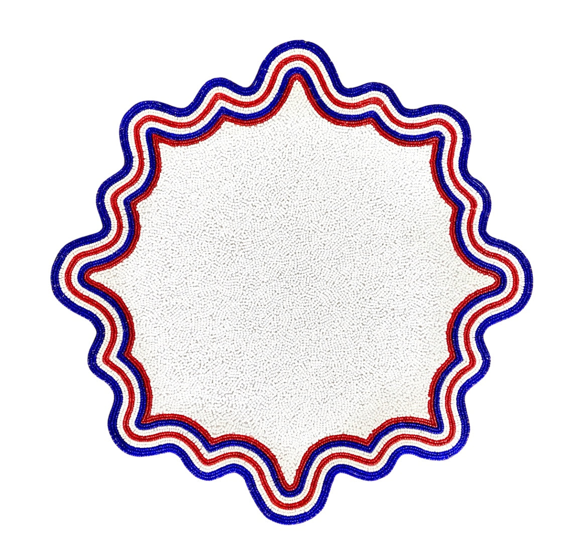 Red, White and Blue Hand Beaded Placemat