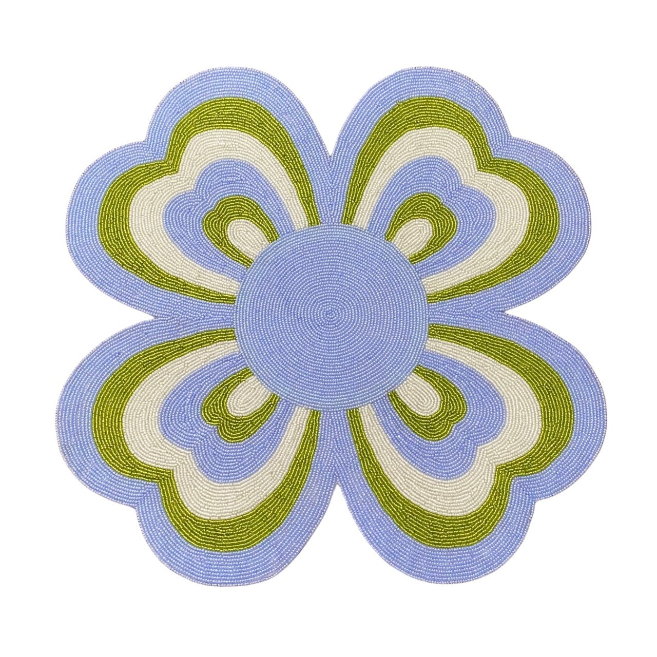 Periwinkle and Green Flower Shaped Placemat