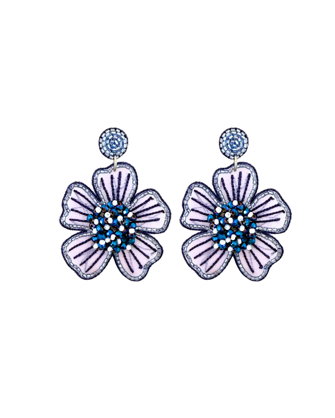 Fresh Bloom Earrings in Navy