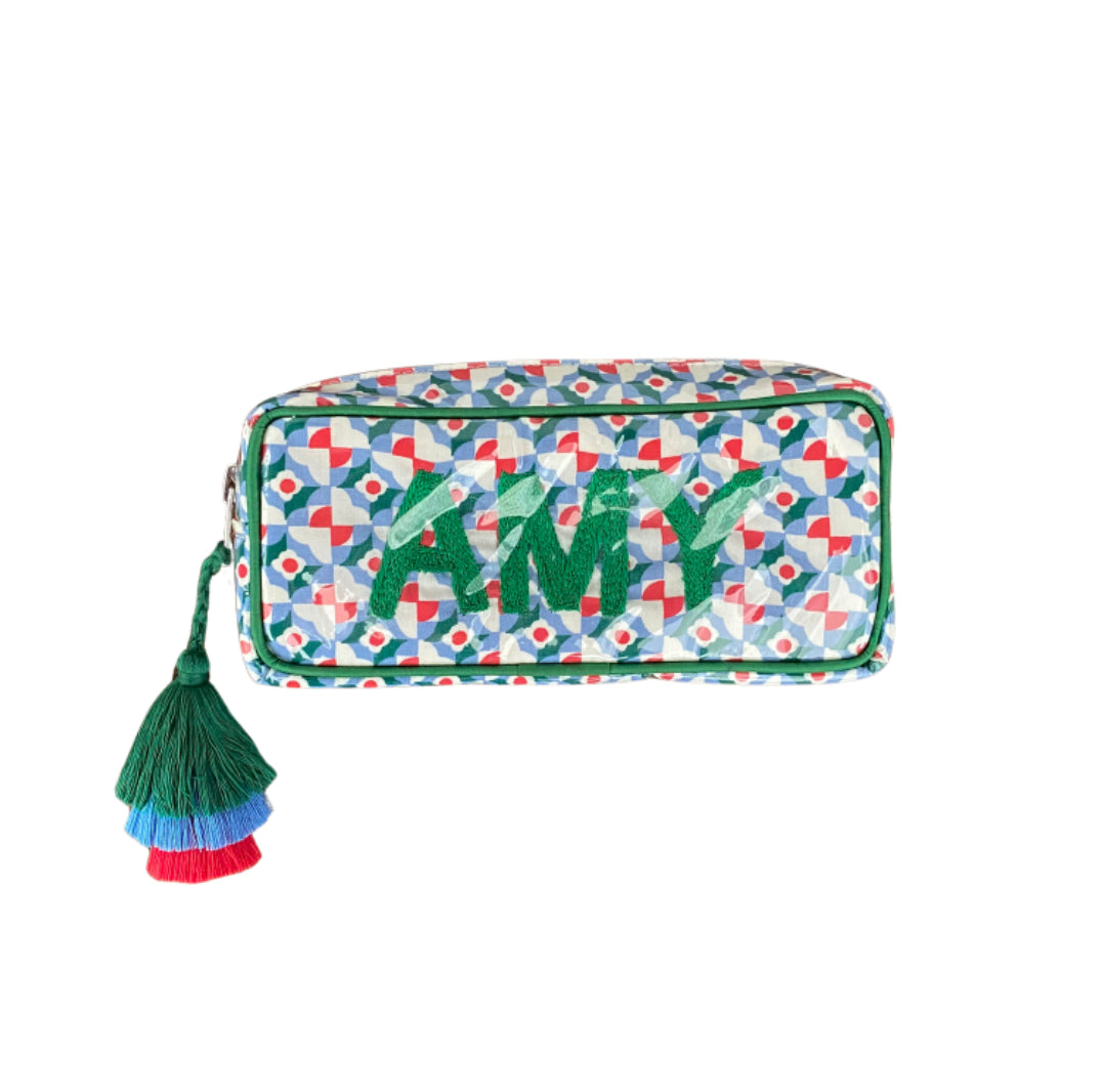 The Mini India Bag - Red/Blue/Green - Monogrammed