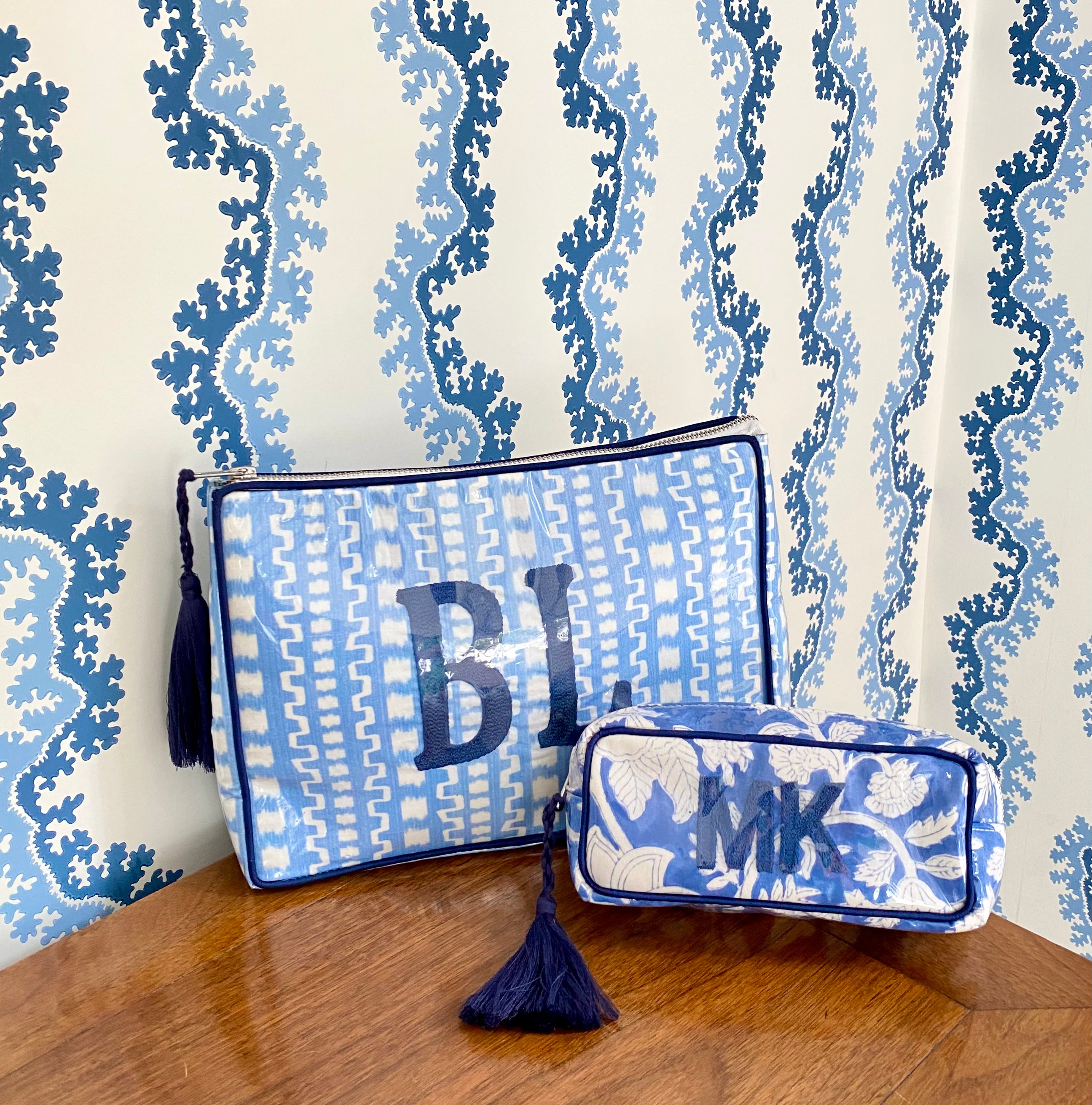 The Mini India Bag - Blue/Navy - Monogrammed