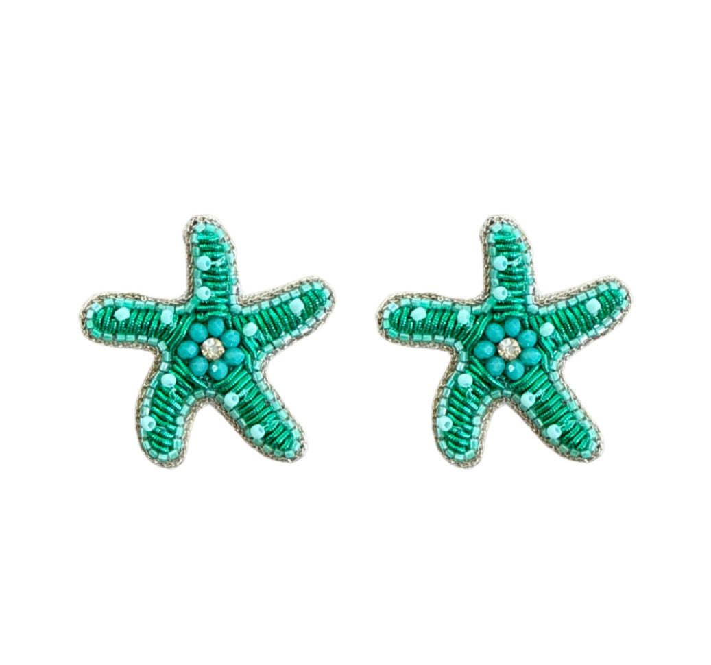Starfish Studs in Turquoise