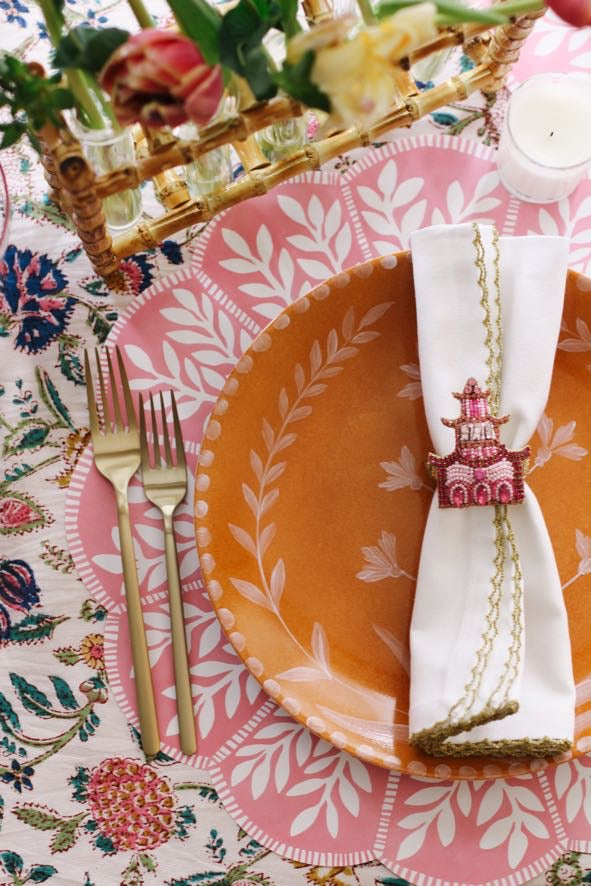 Pink Pagoda Napkin Ring