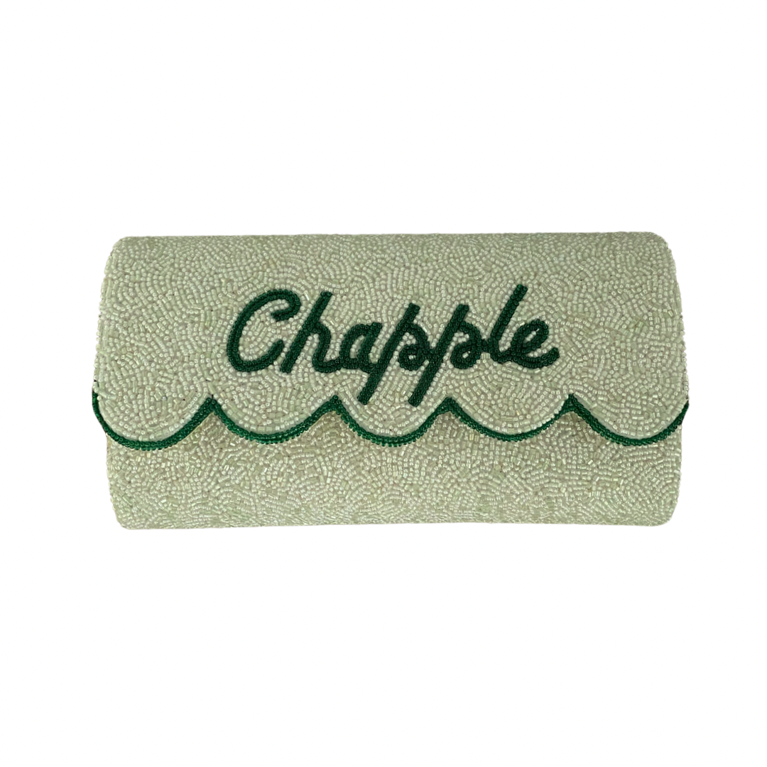 Custom Beaded Scallop Bag - Light Green/Emerald