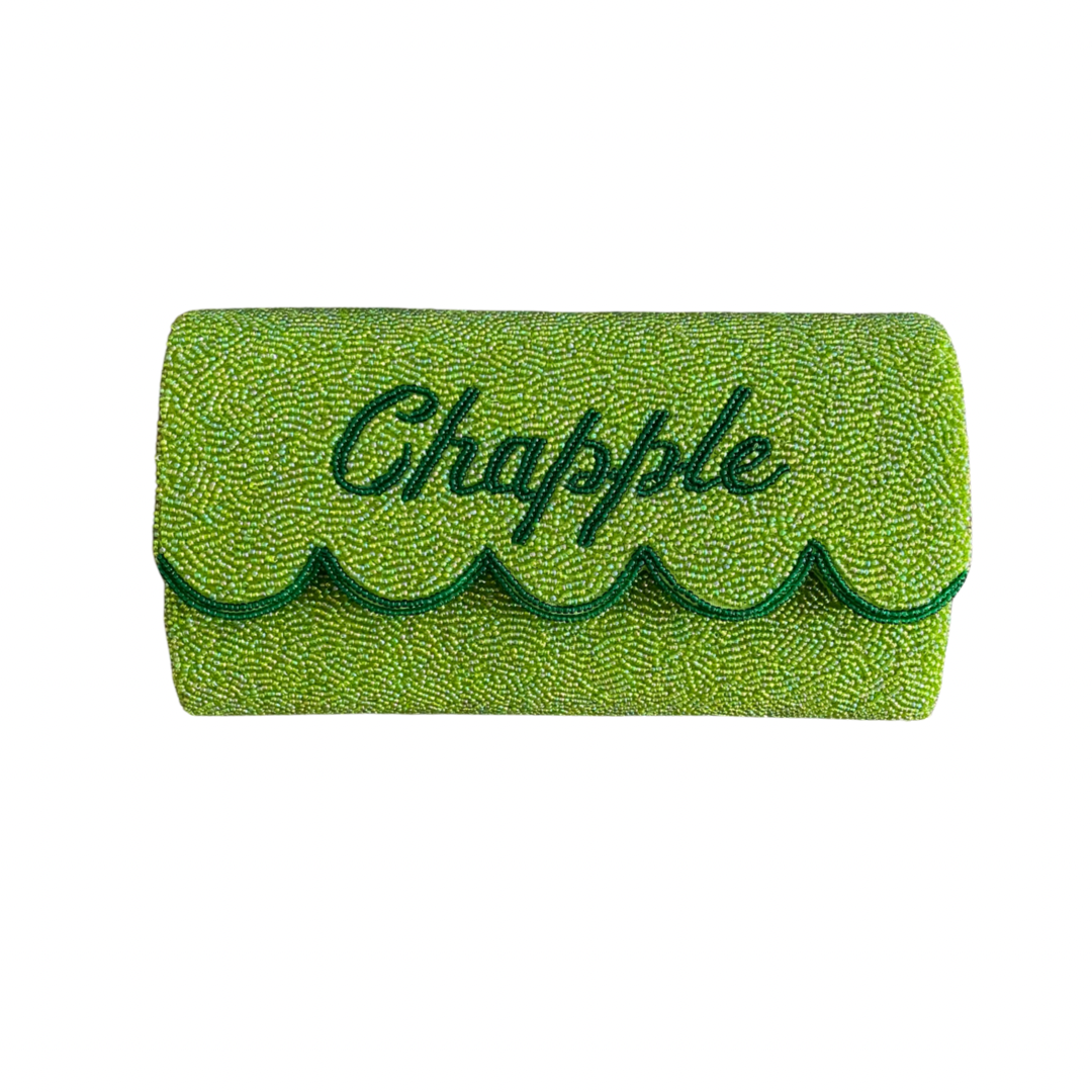 Custom Beaded Scallop Bag - Lime/Emerald