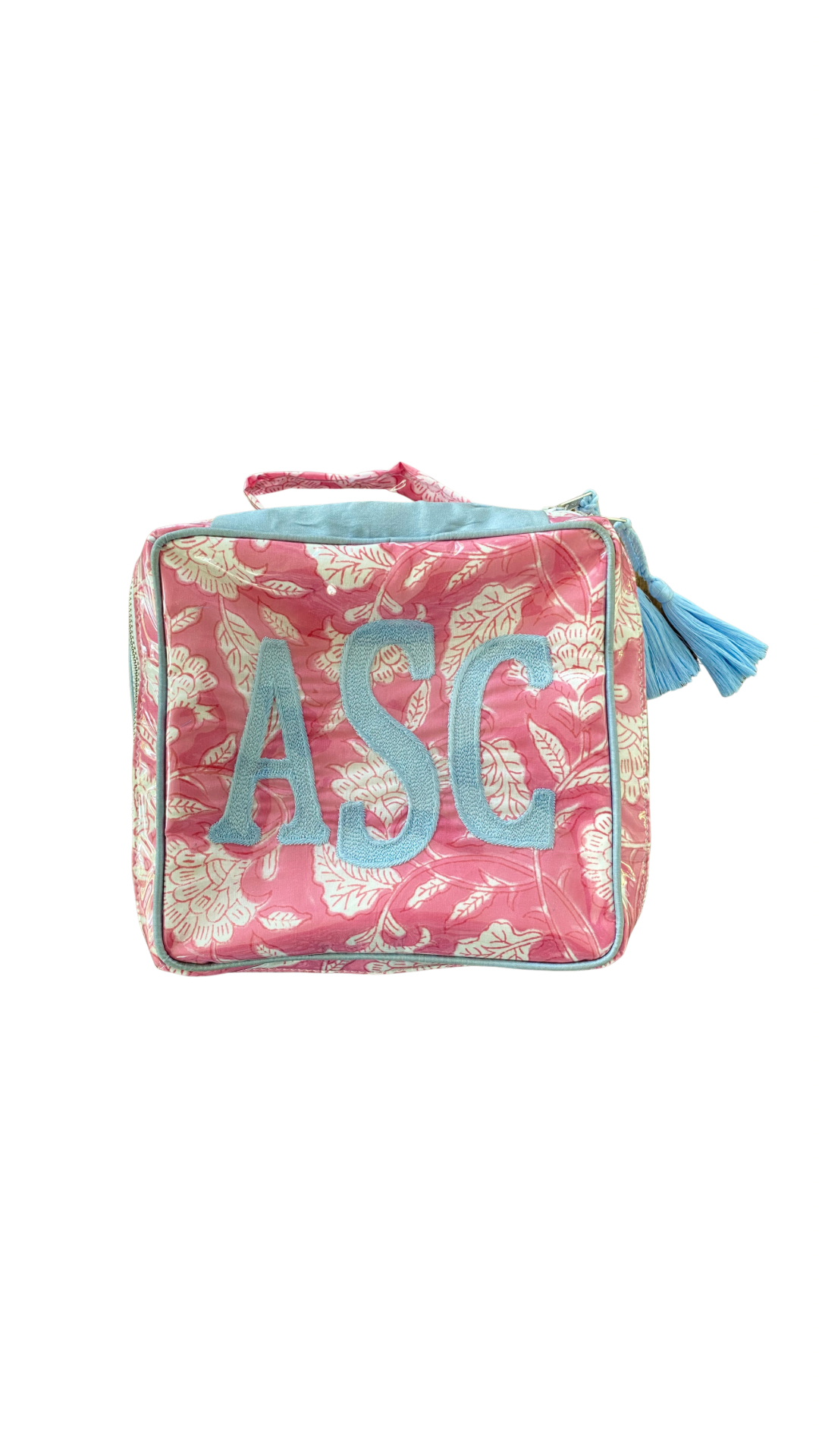 Custom Square Block Print Bag - Pink/Blue