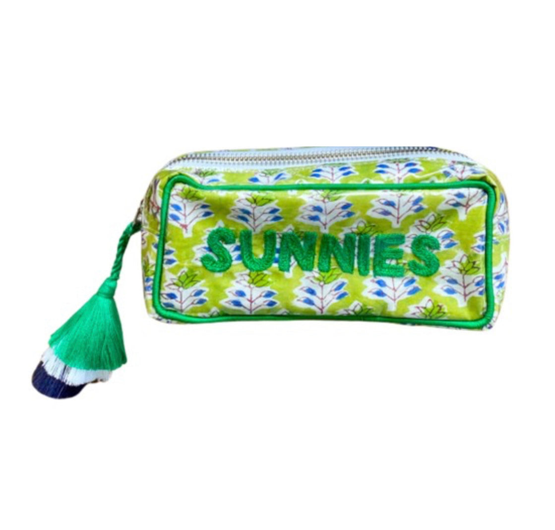 The Mini India Bag - Green/White/Navy - Monogrammed