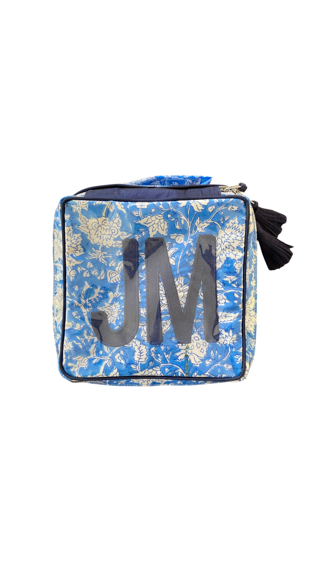 Custom Square Block Print Bag - Blue / Navy