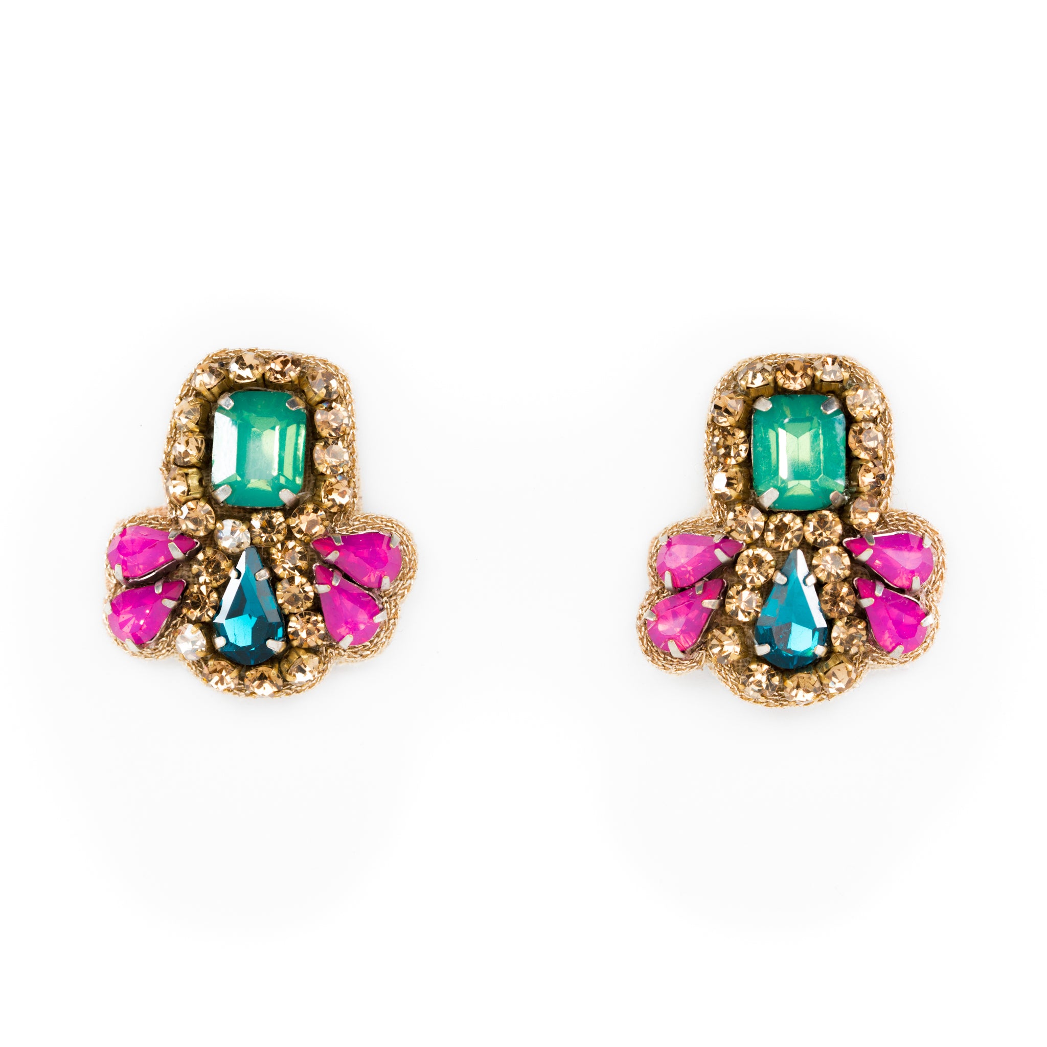 Sadie Studs in Turquoise/Pink/Teal