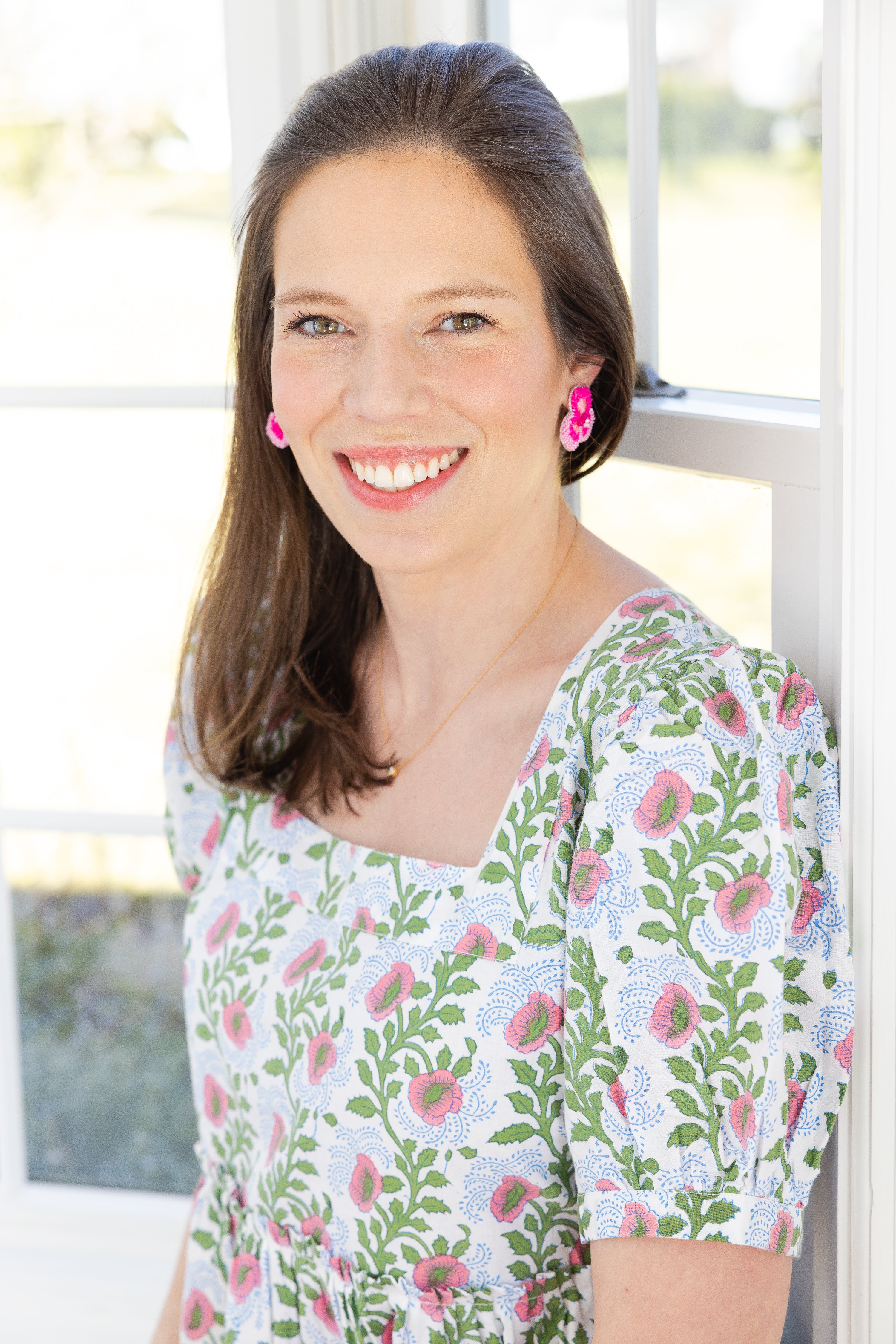 Flower Studs in Pink