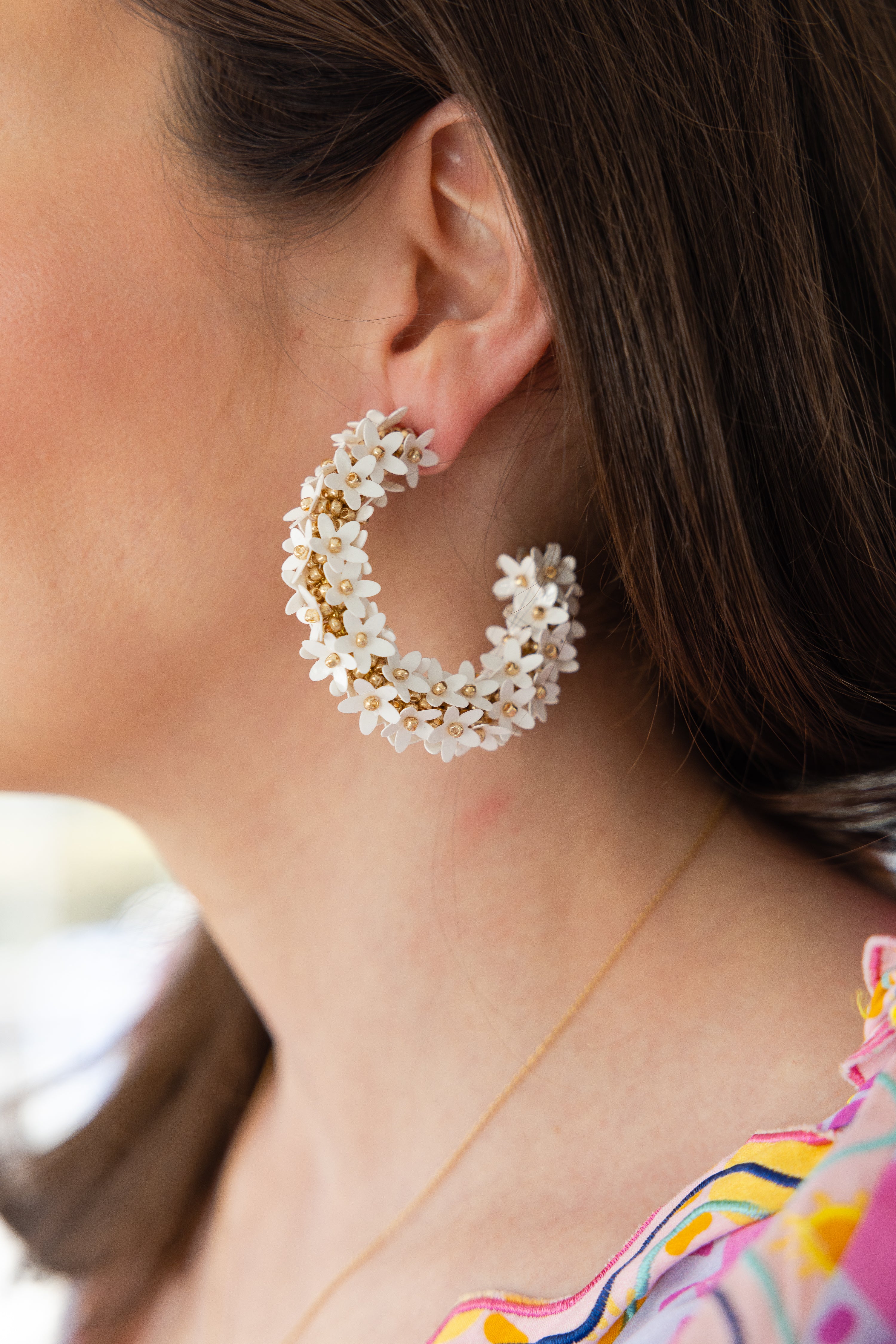 Flower Hoops in Shades of Green & Blue