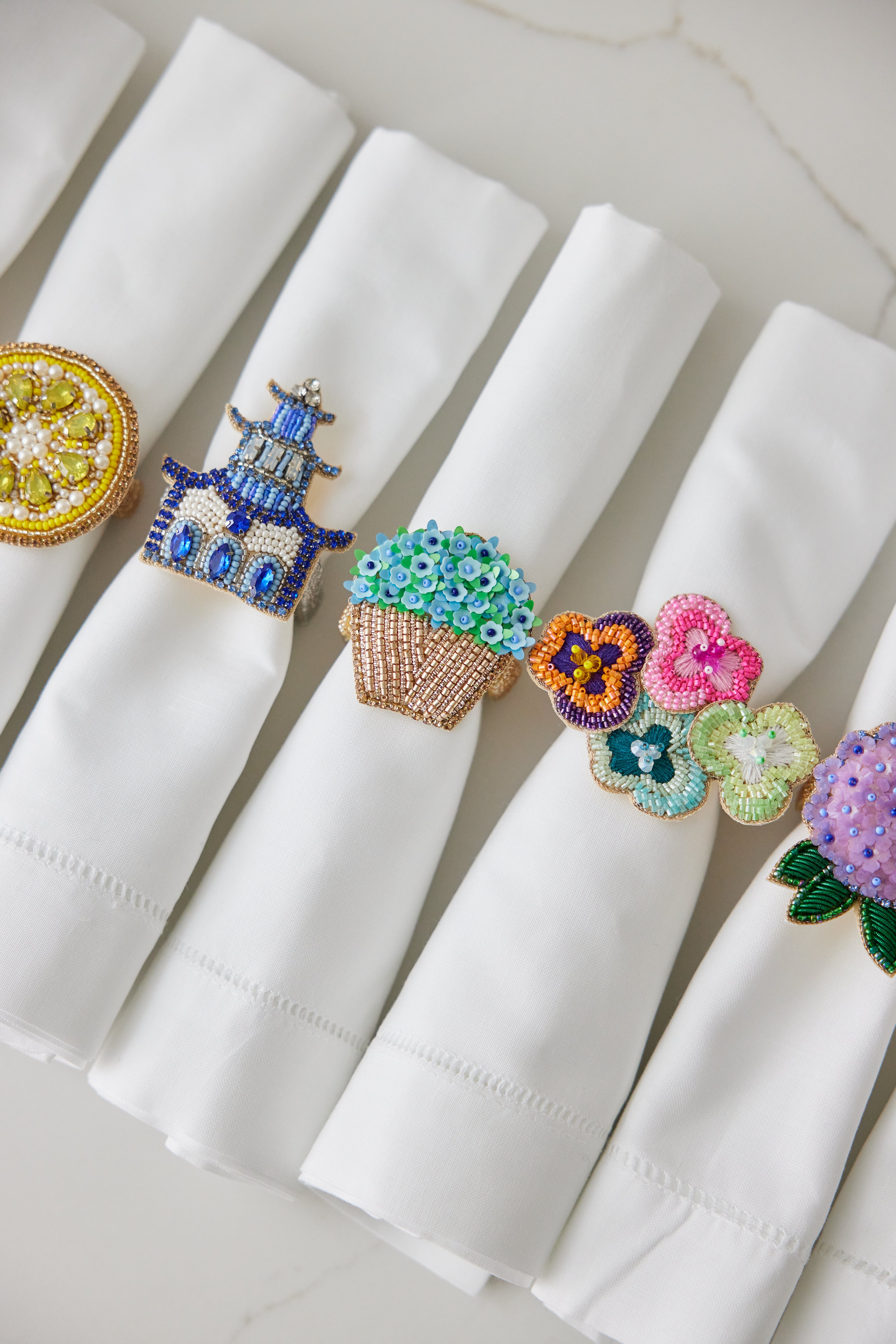 Pansy Bouquet Napkin Ring