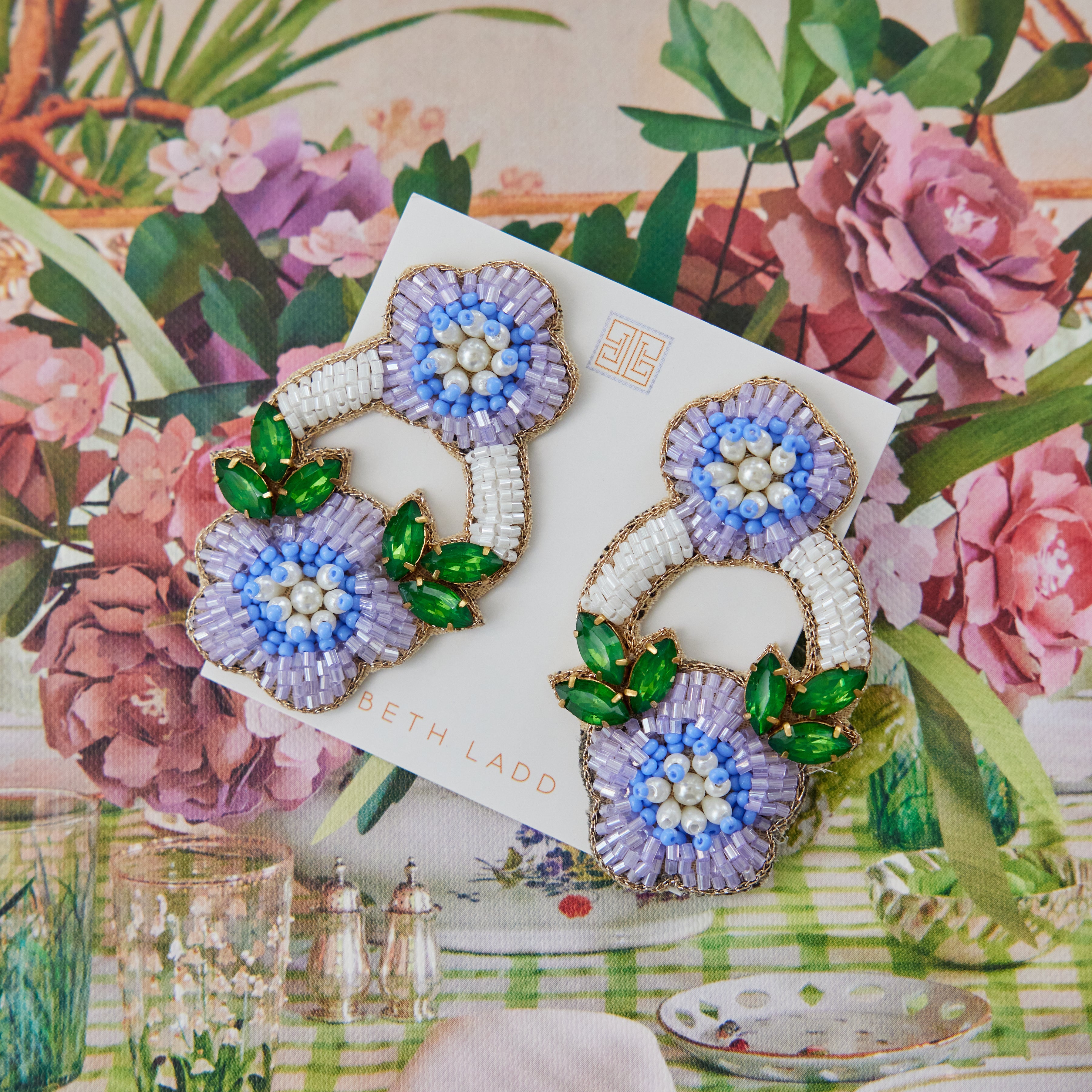 East Hampton Flower Earrings in Periwinkle
