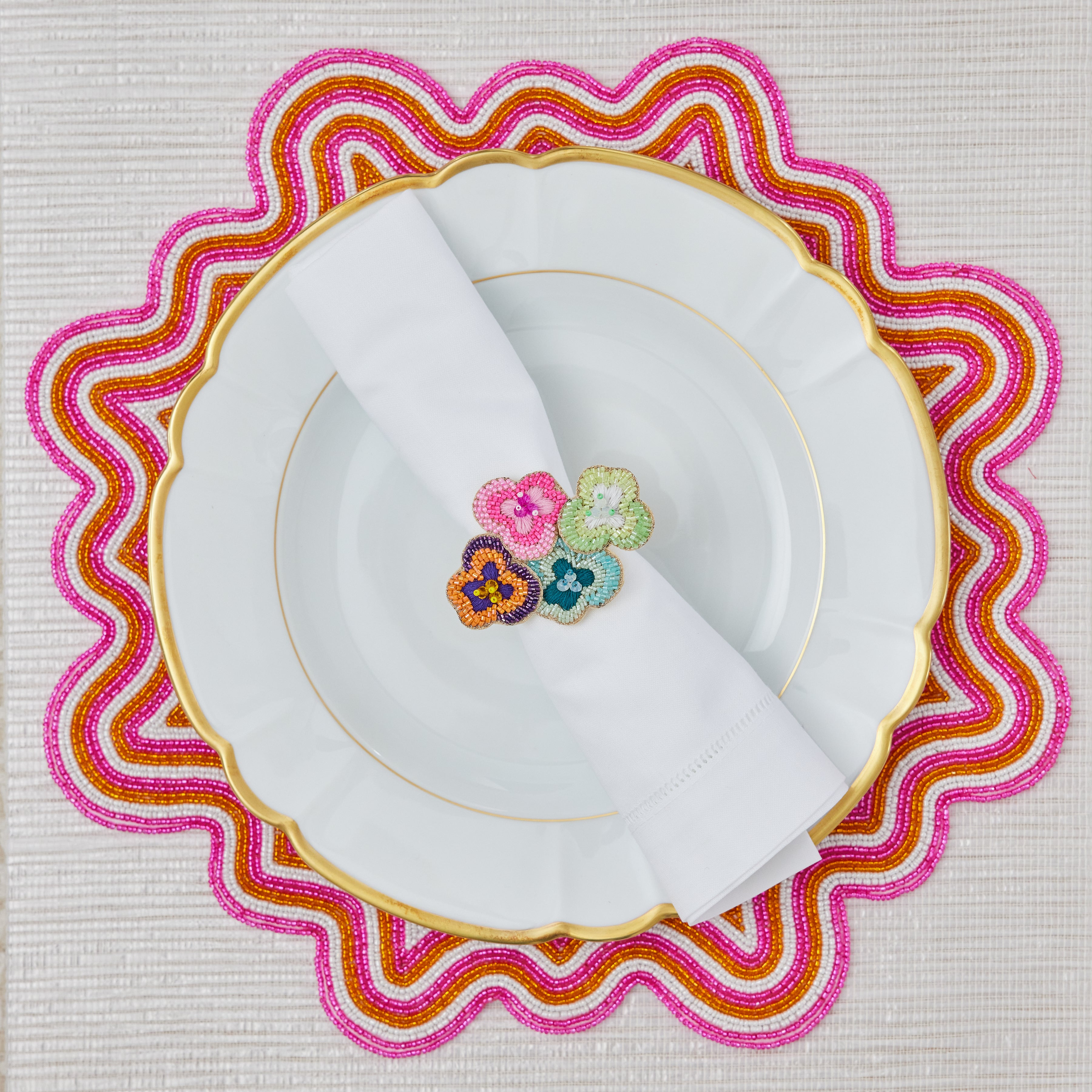 Pansy Bouquet Napkin Ring