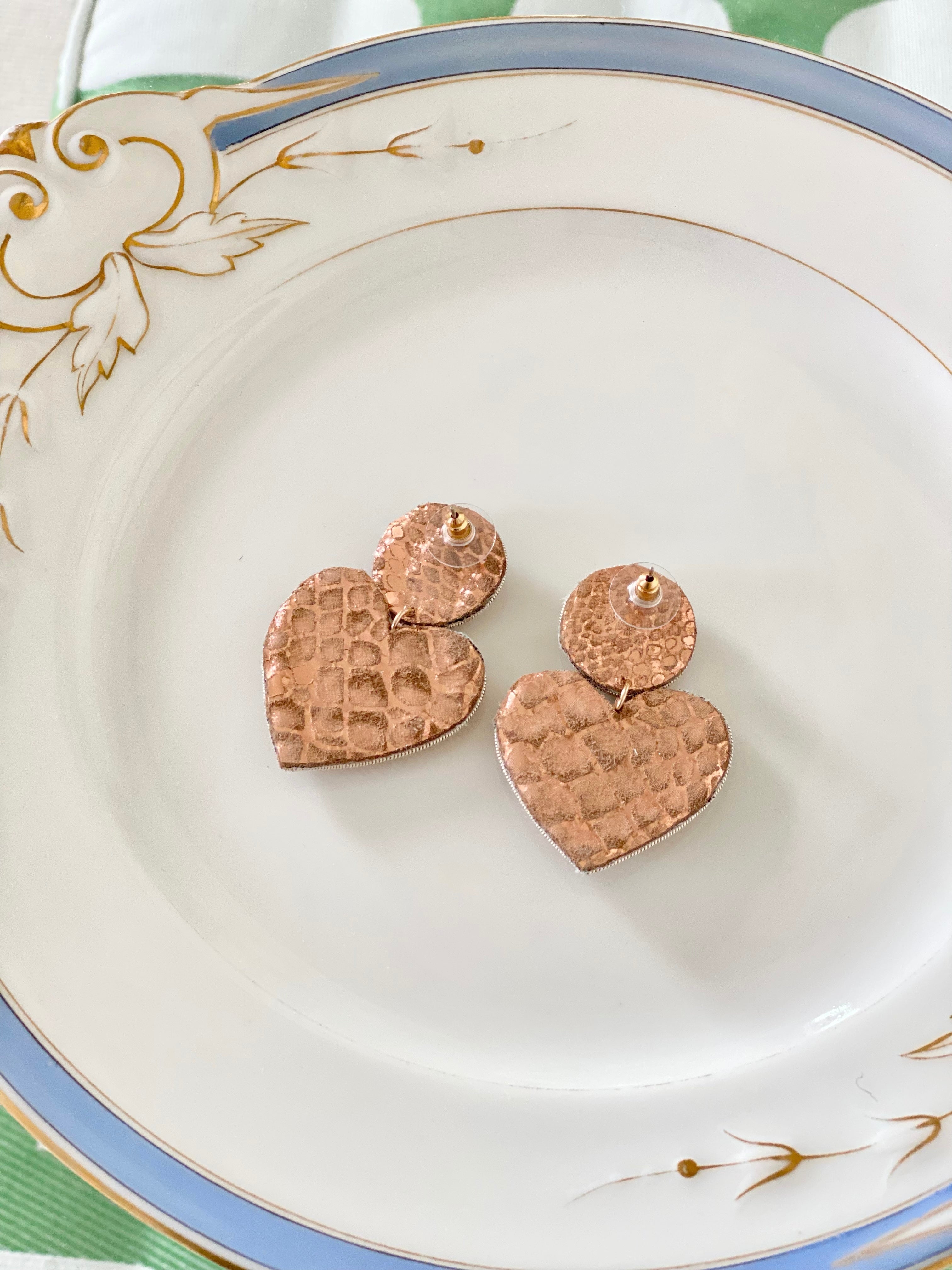 Metallic Heart Earrings