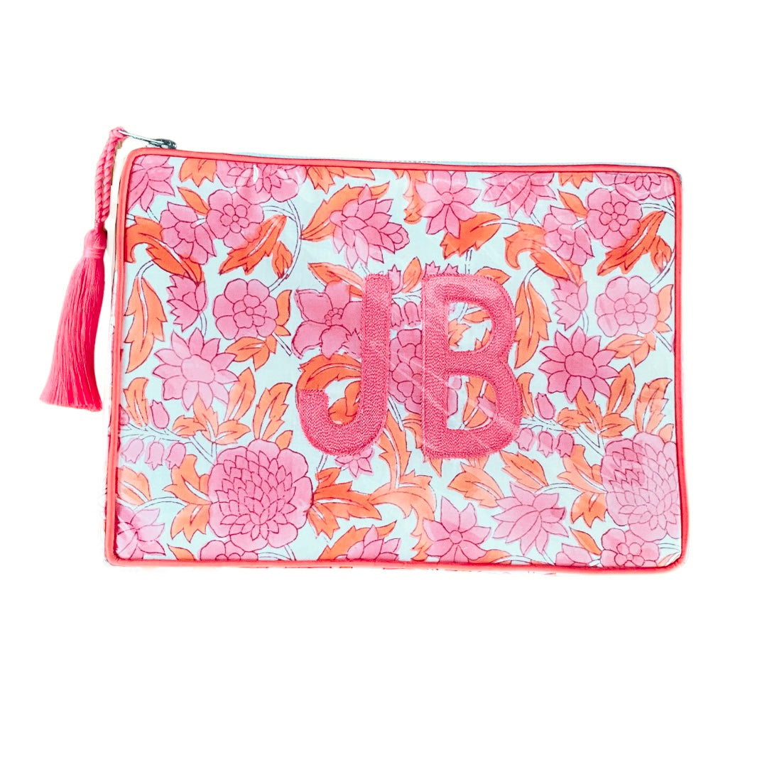 The OG - Custom Block Print Bag - Pink/Orange