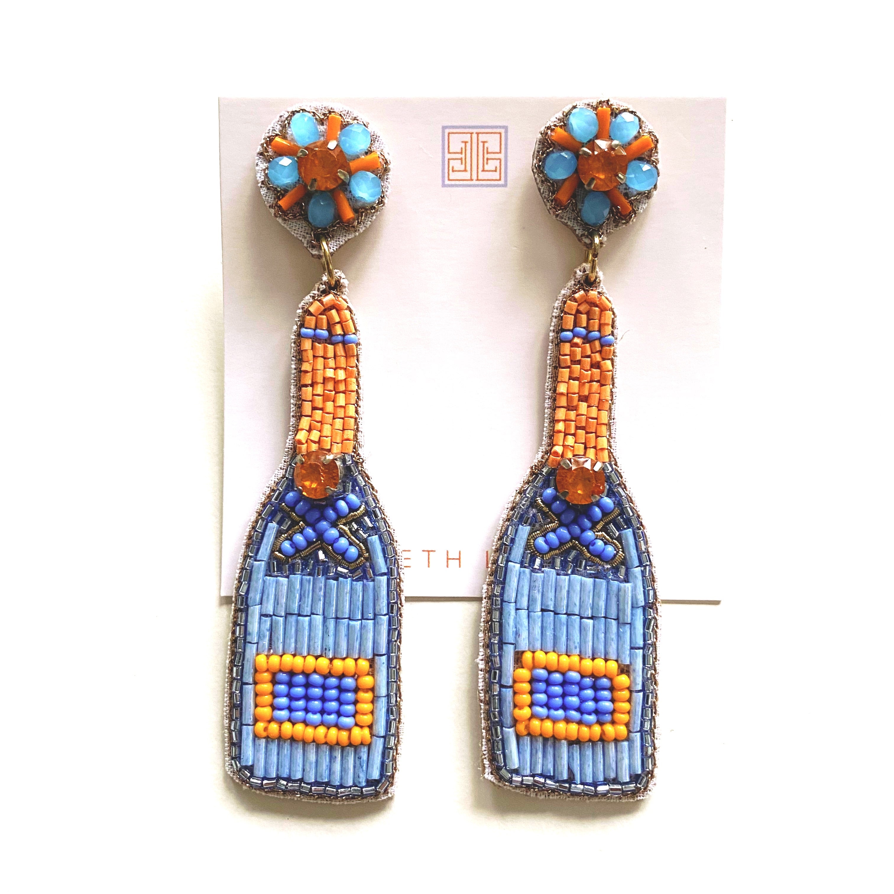 Periwinkle Champagne Bottle Earrings
