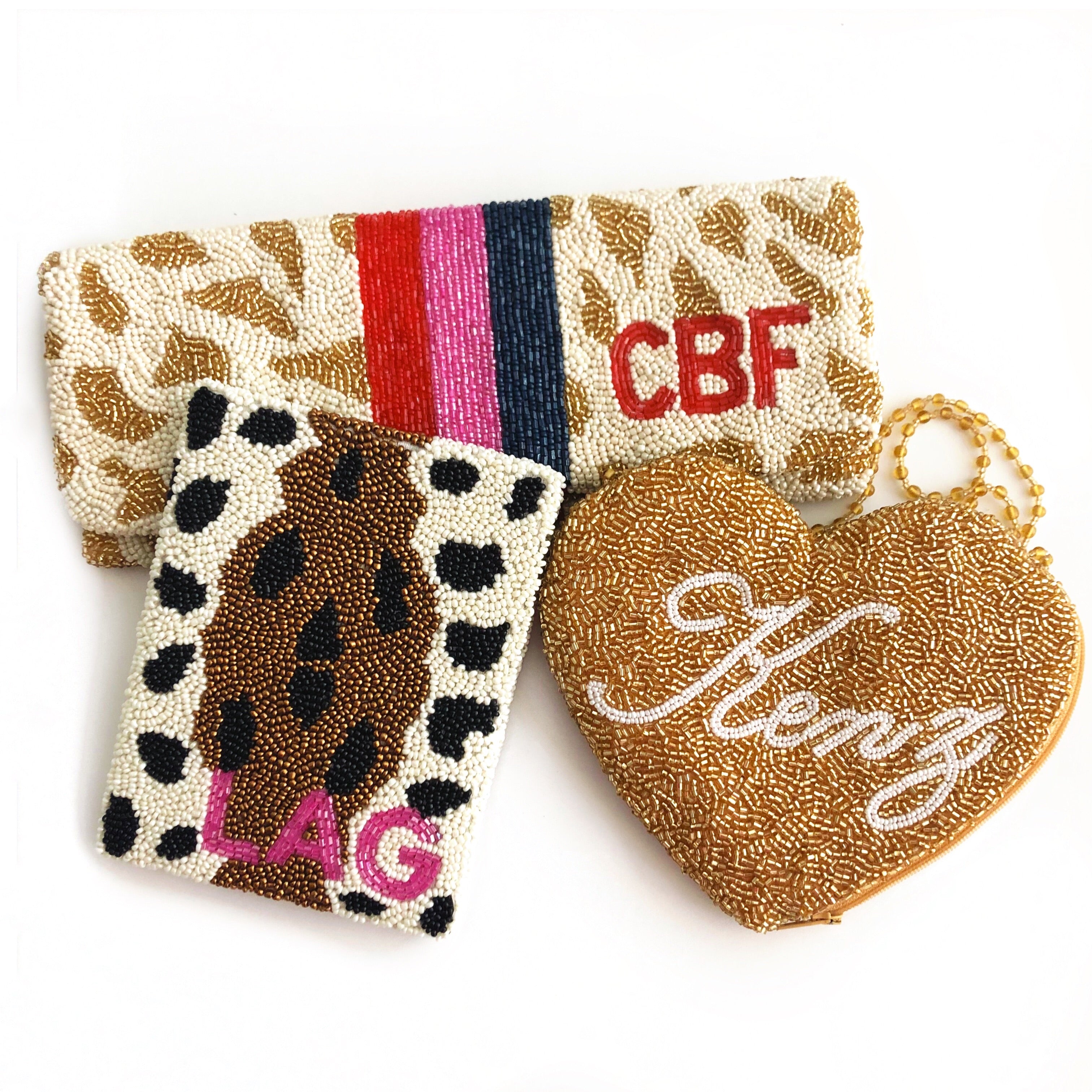 custom leopard print clutch