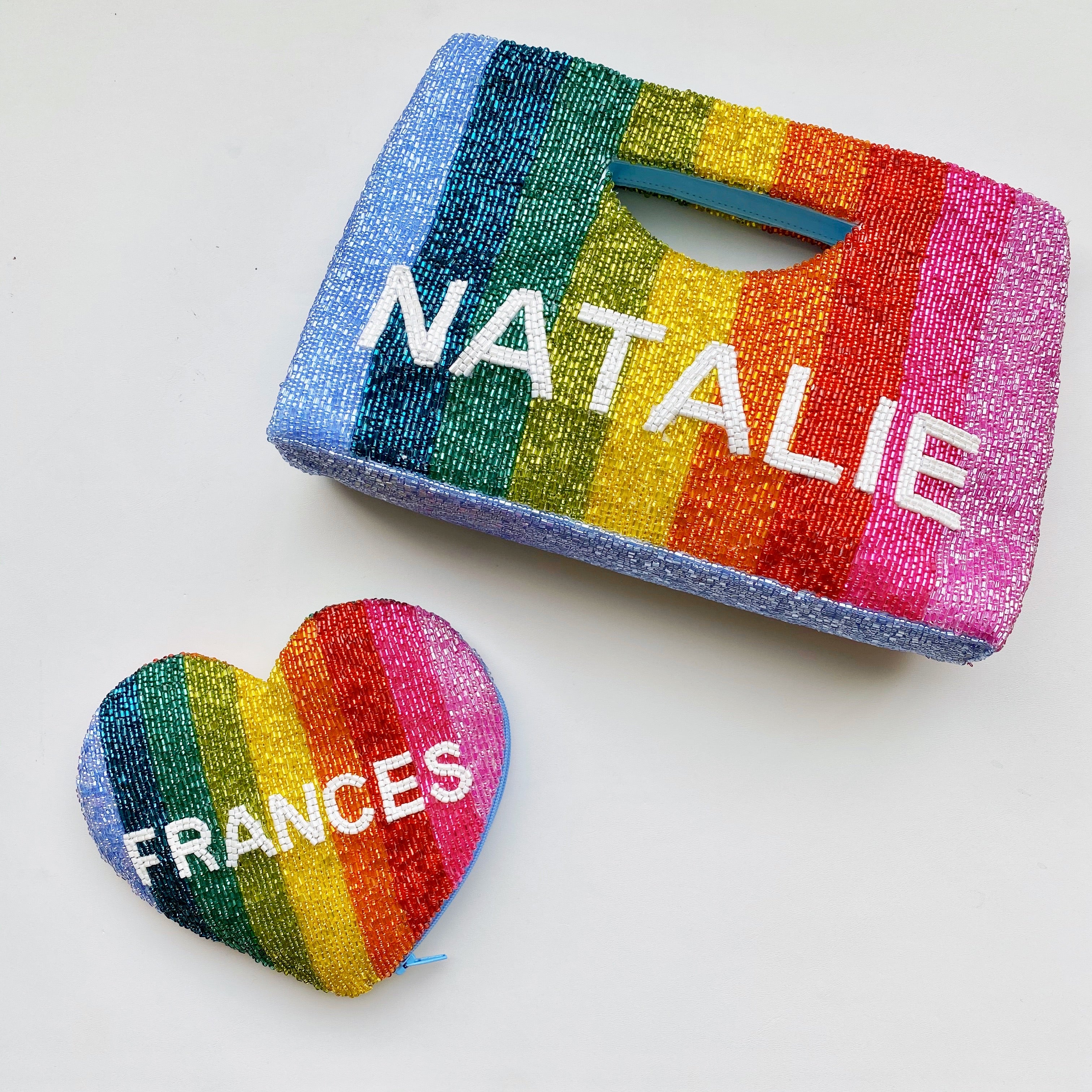 beaded rainbow bags