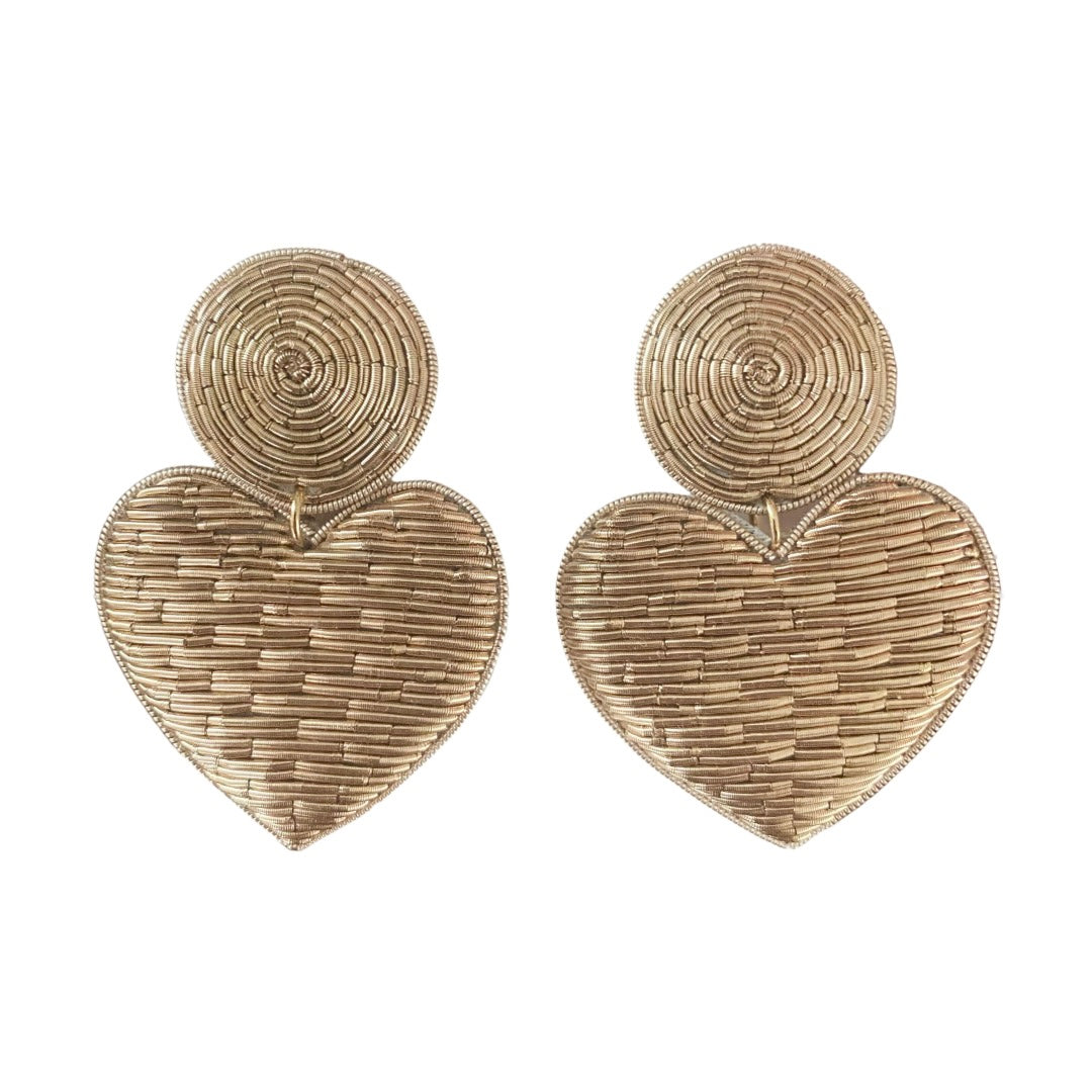 Metallic Heart Earrings