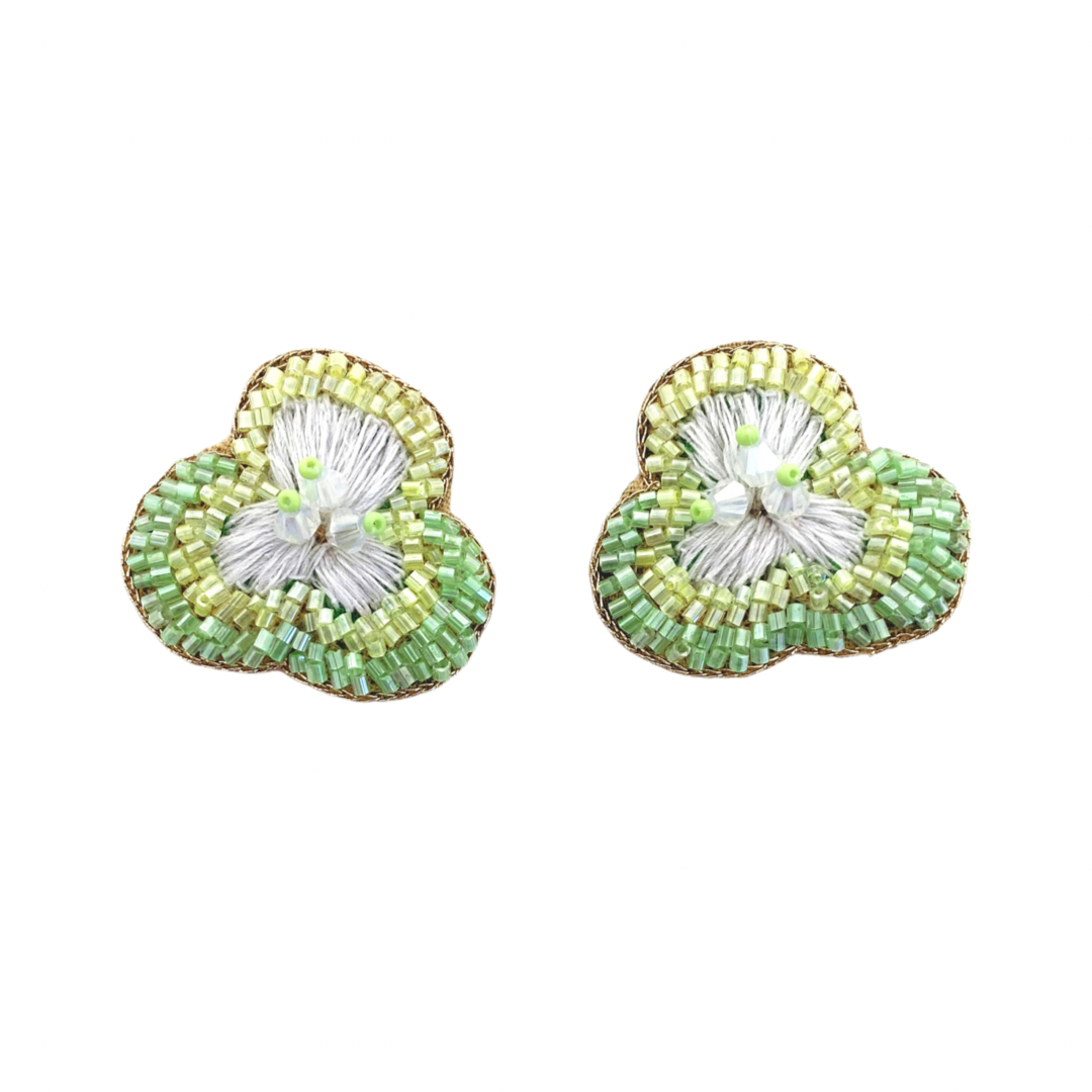 Flower Studs in Green