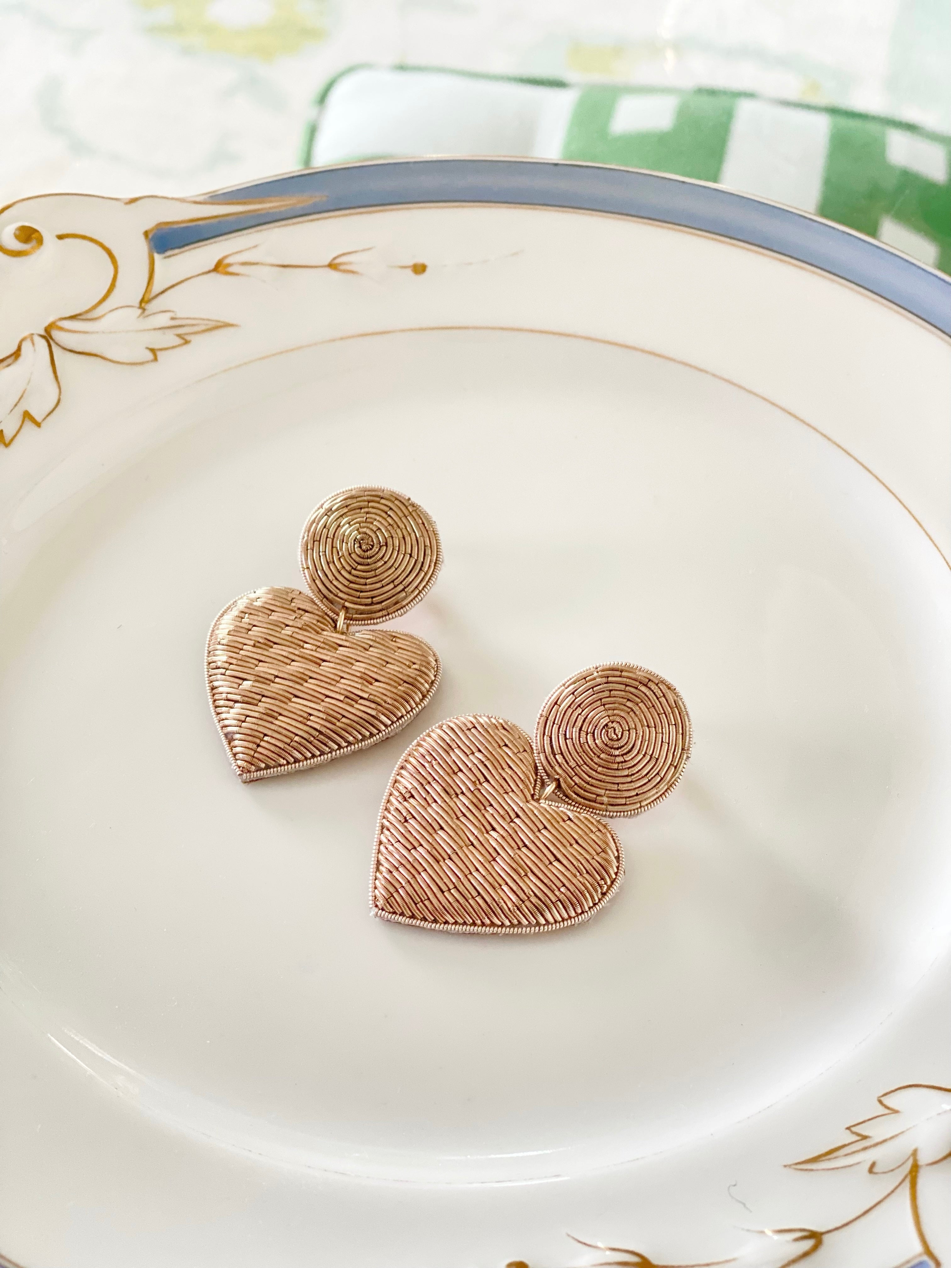 Metallic Heart Earrings
