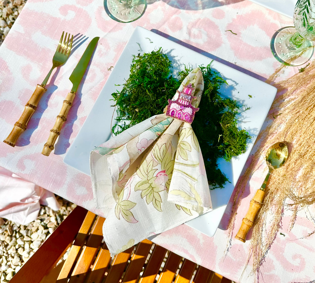 Pink Pagoda Napkin Ring