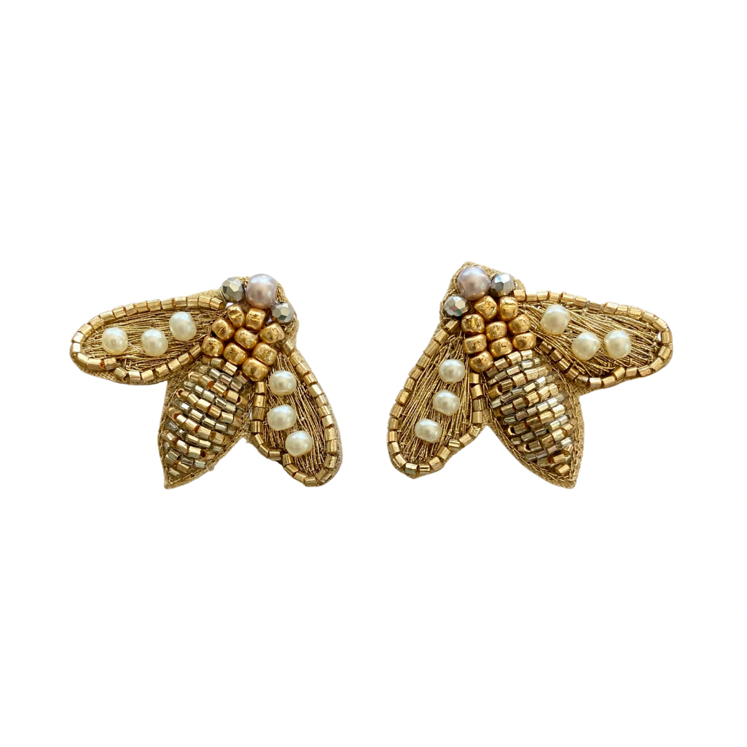 Bee Studs in Gold/Silver/Pearl