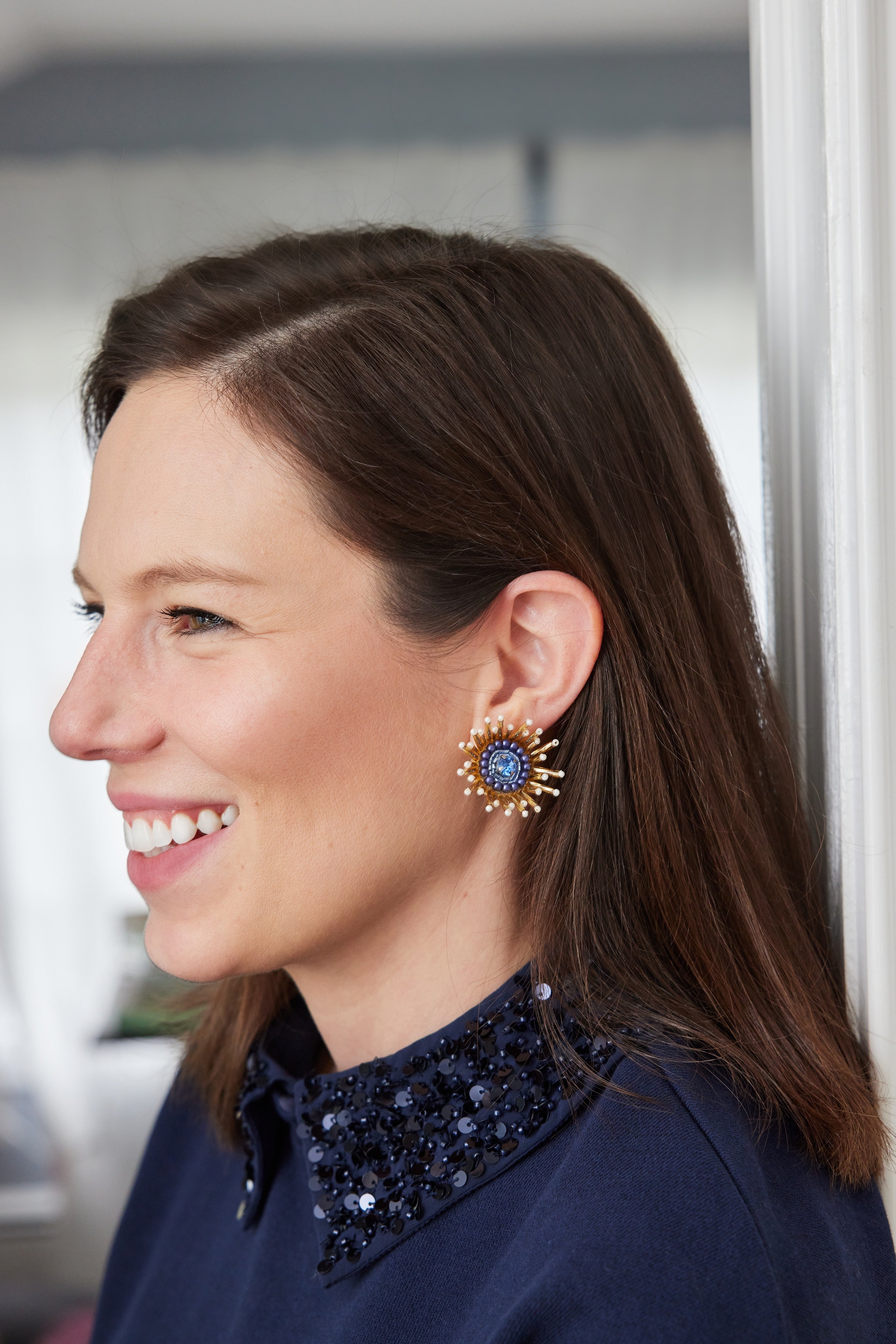Sunburst Earrings in Blue