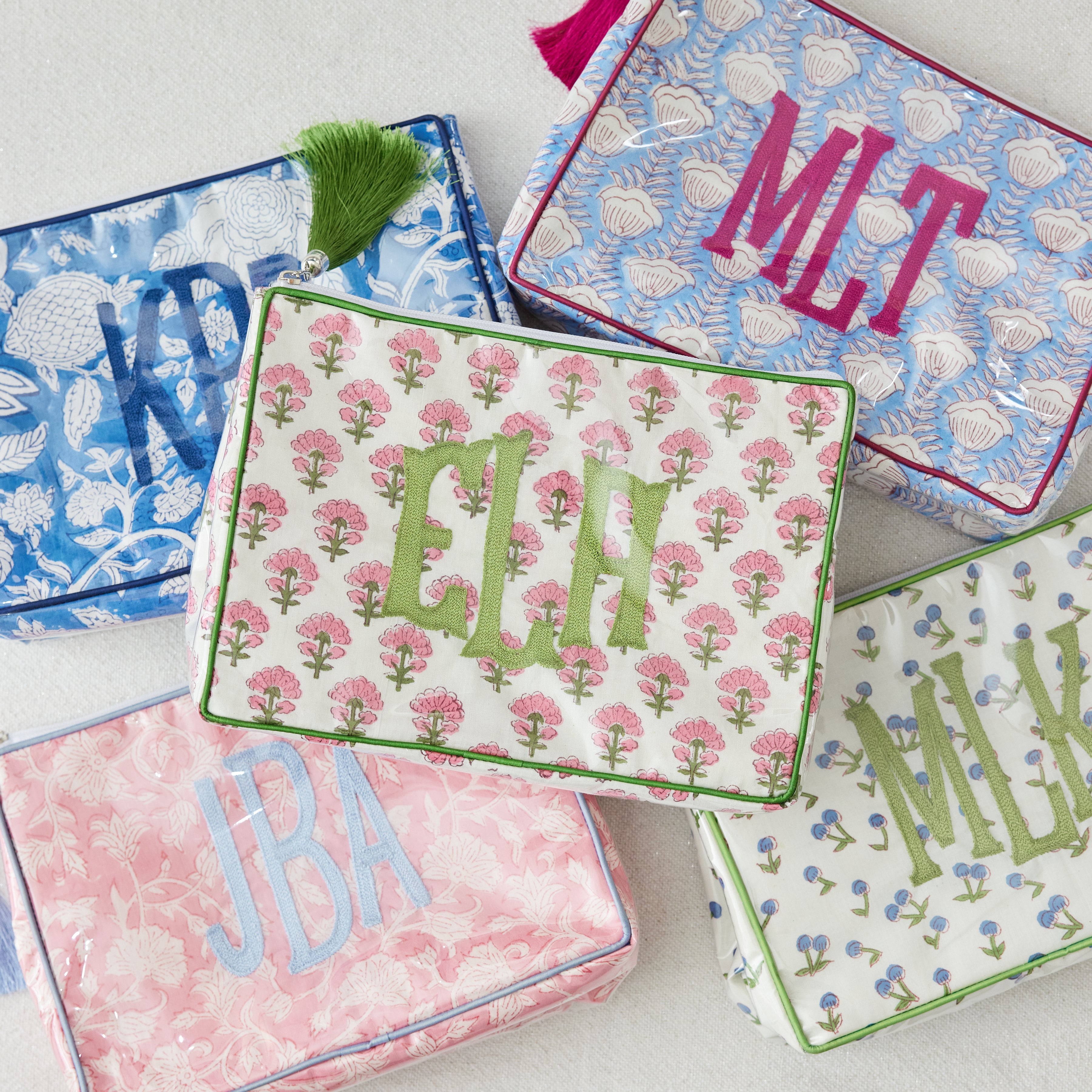 The OG - Custom Block Print Bag - Pink/Green