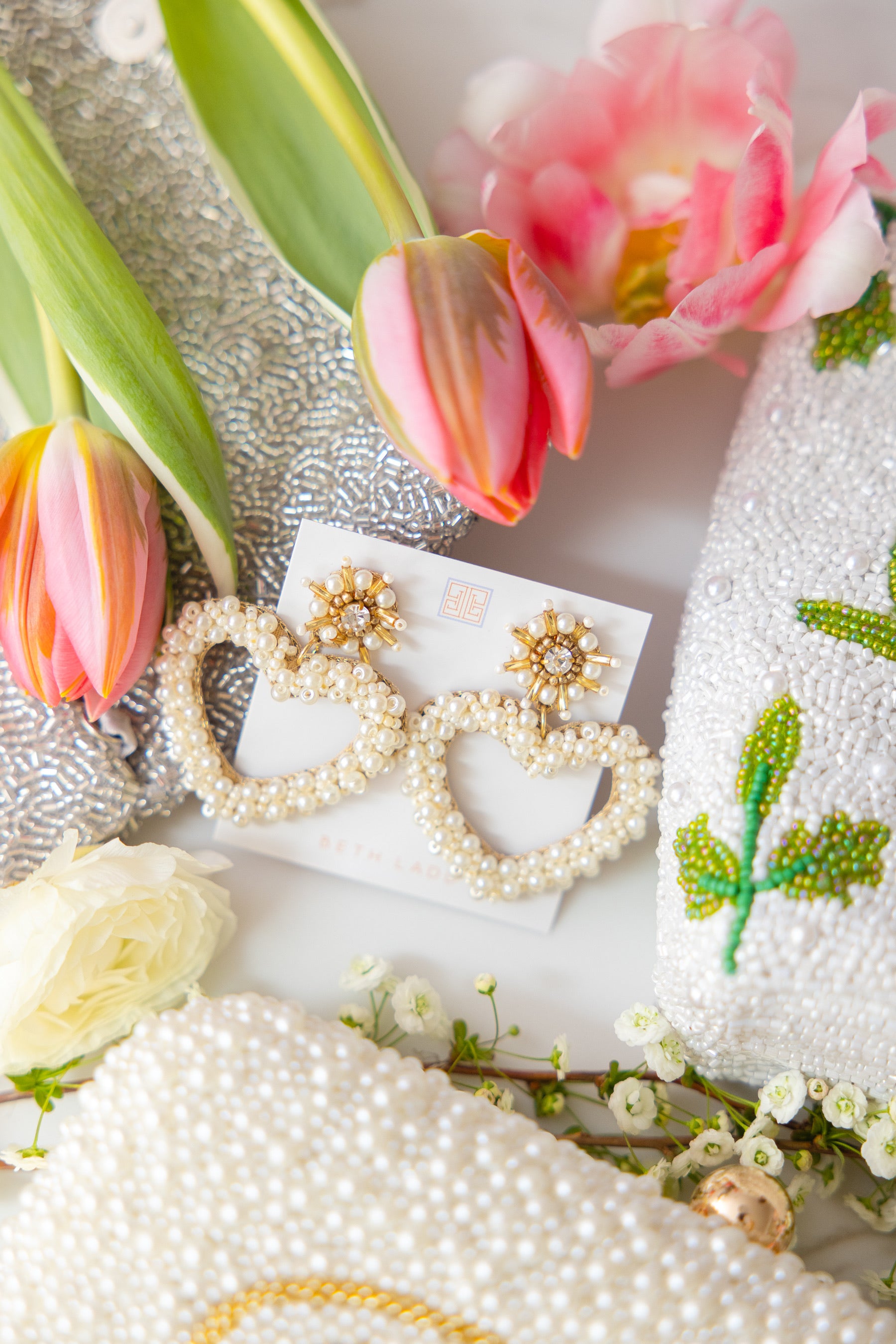 Pearl Heart Earrings