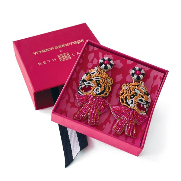 Fierce Tiger, Sassy Bow Earrings
