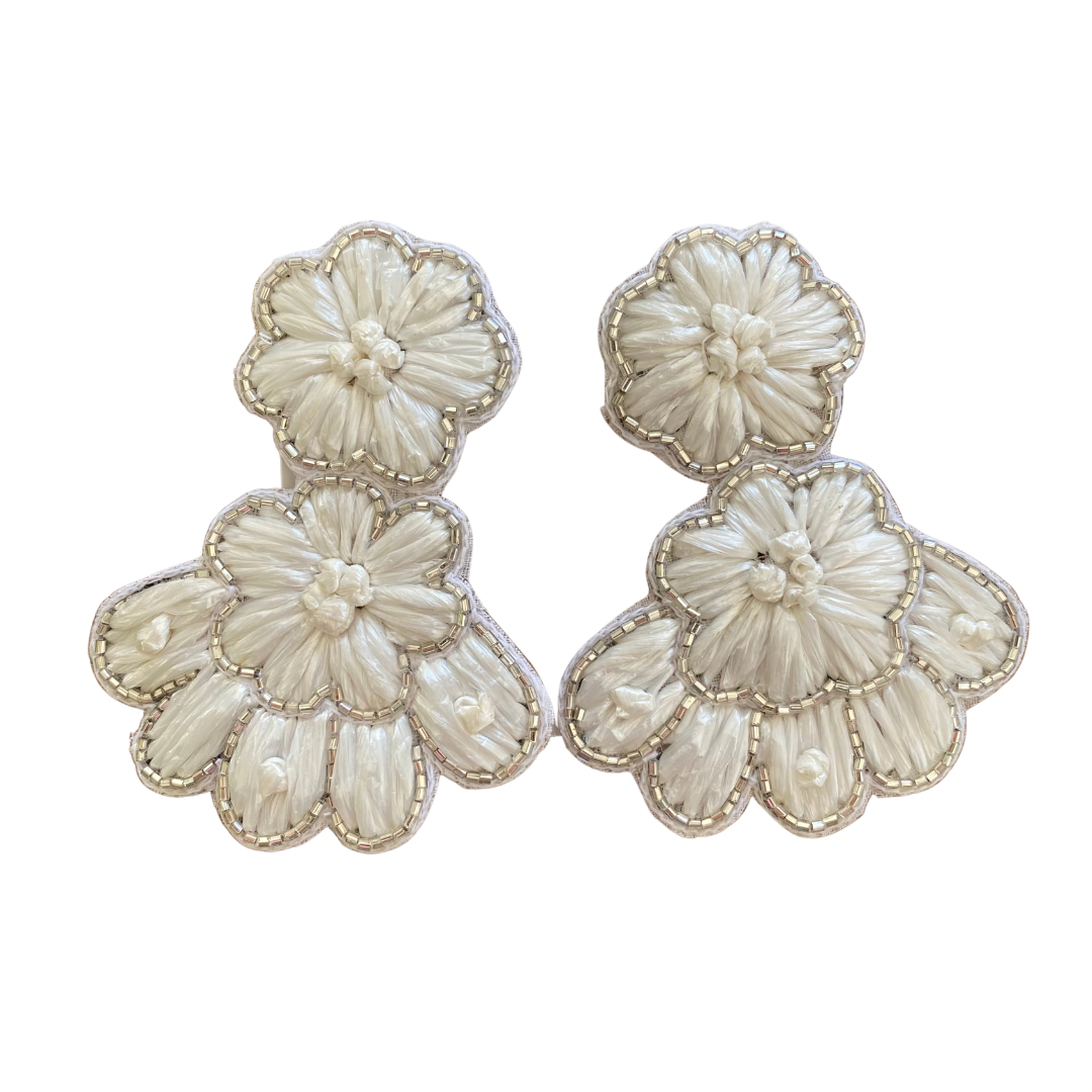 Raffia Flower Earrings
