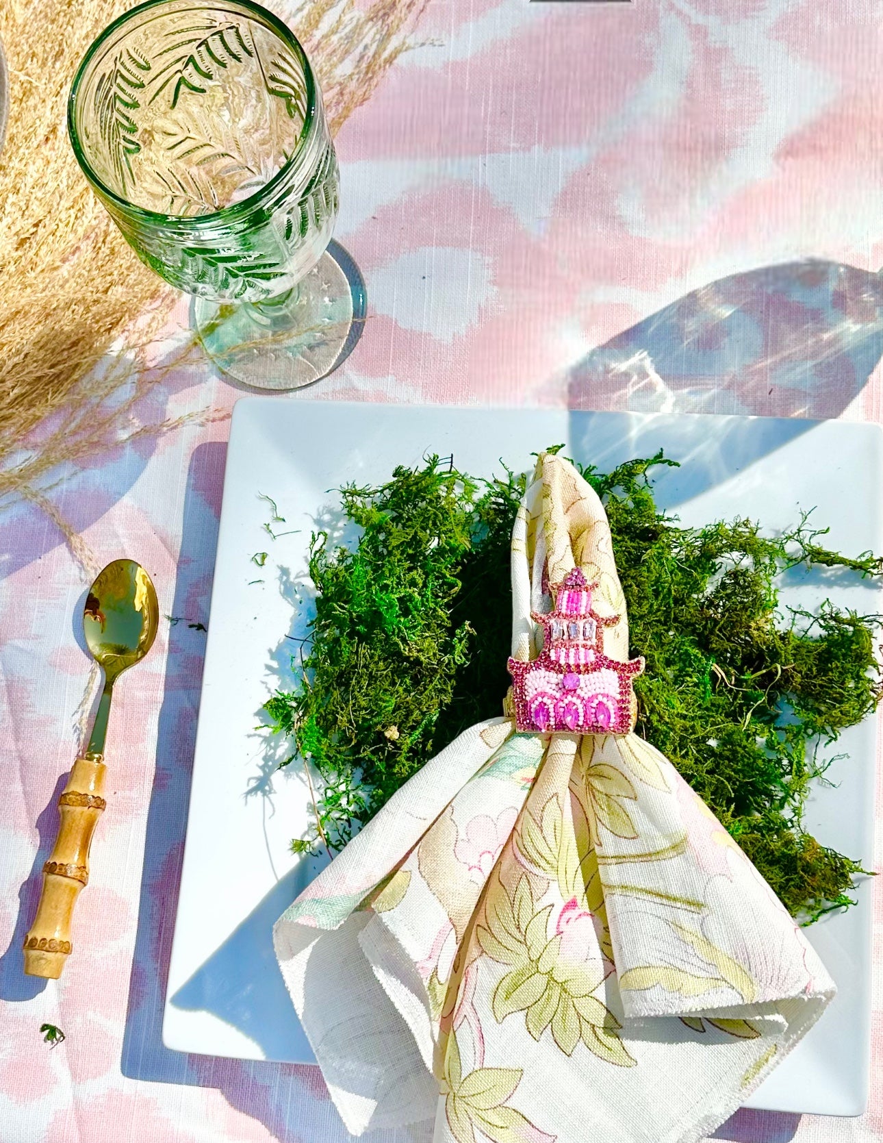 Pink Pagoda Napkin Ring