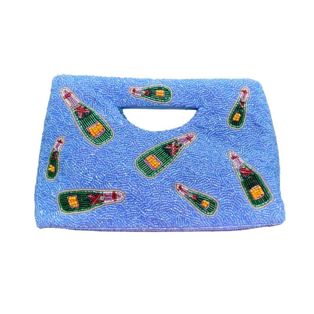 Custom Champagne Bottle Cut Out Handle Clutch