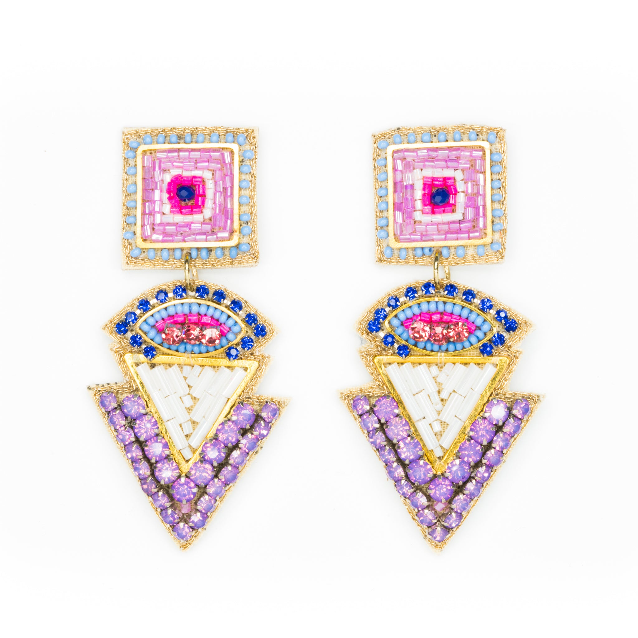 Bay Street Earrings in Shades of Purple and Blue