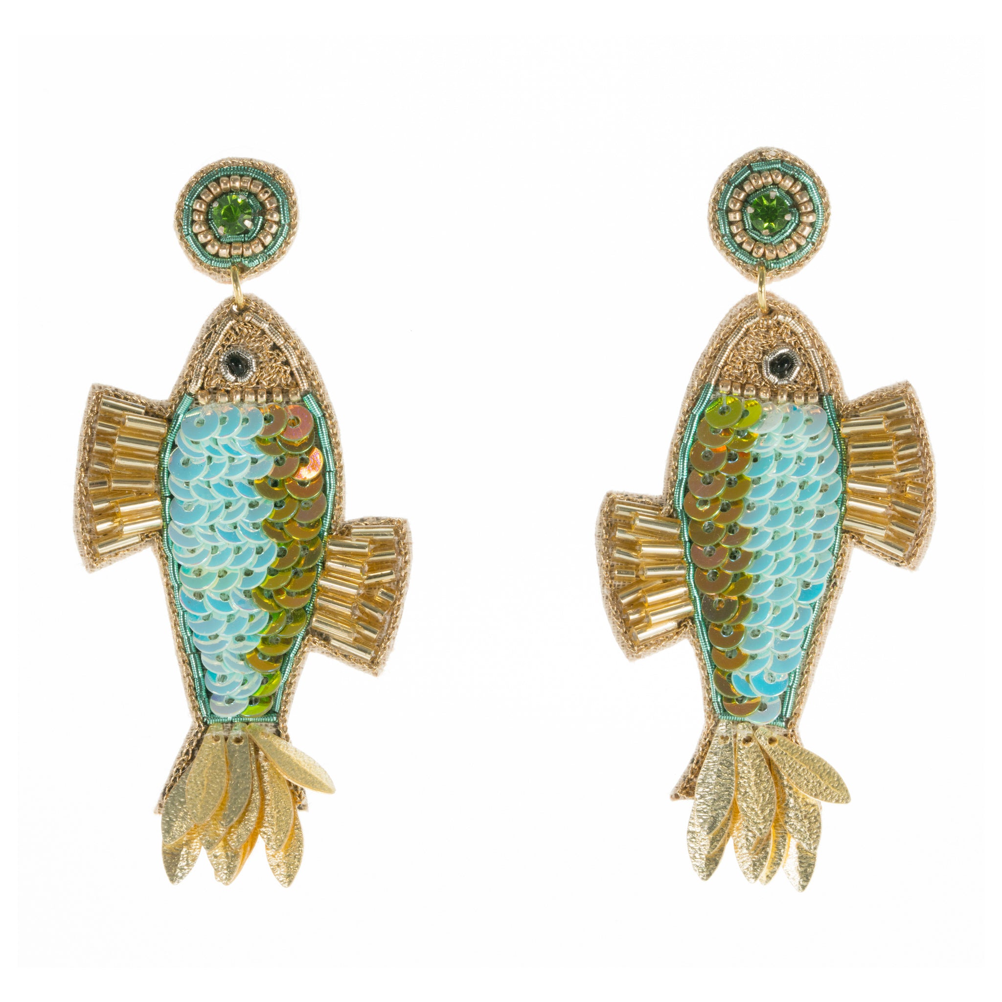 Fancy Fish Earrings in Blue