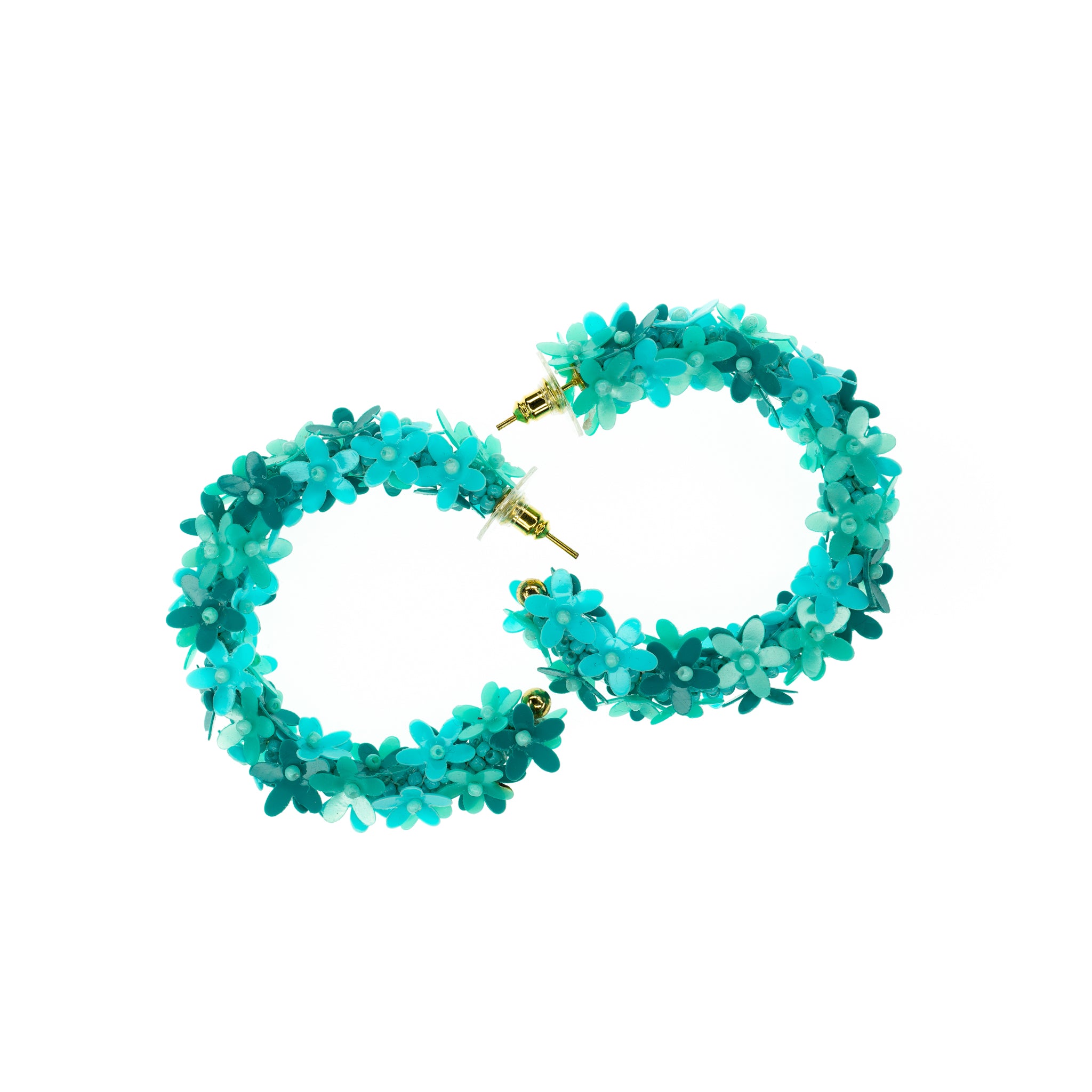 Flower Hoops in Turquoise