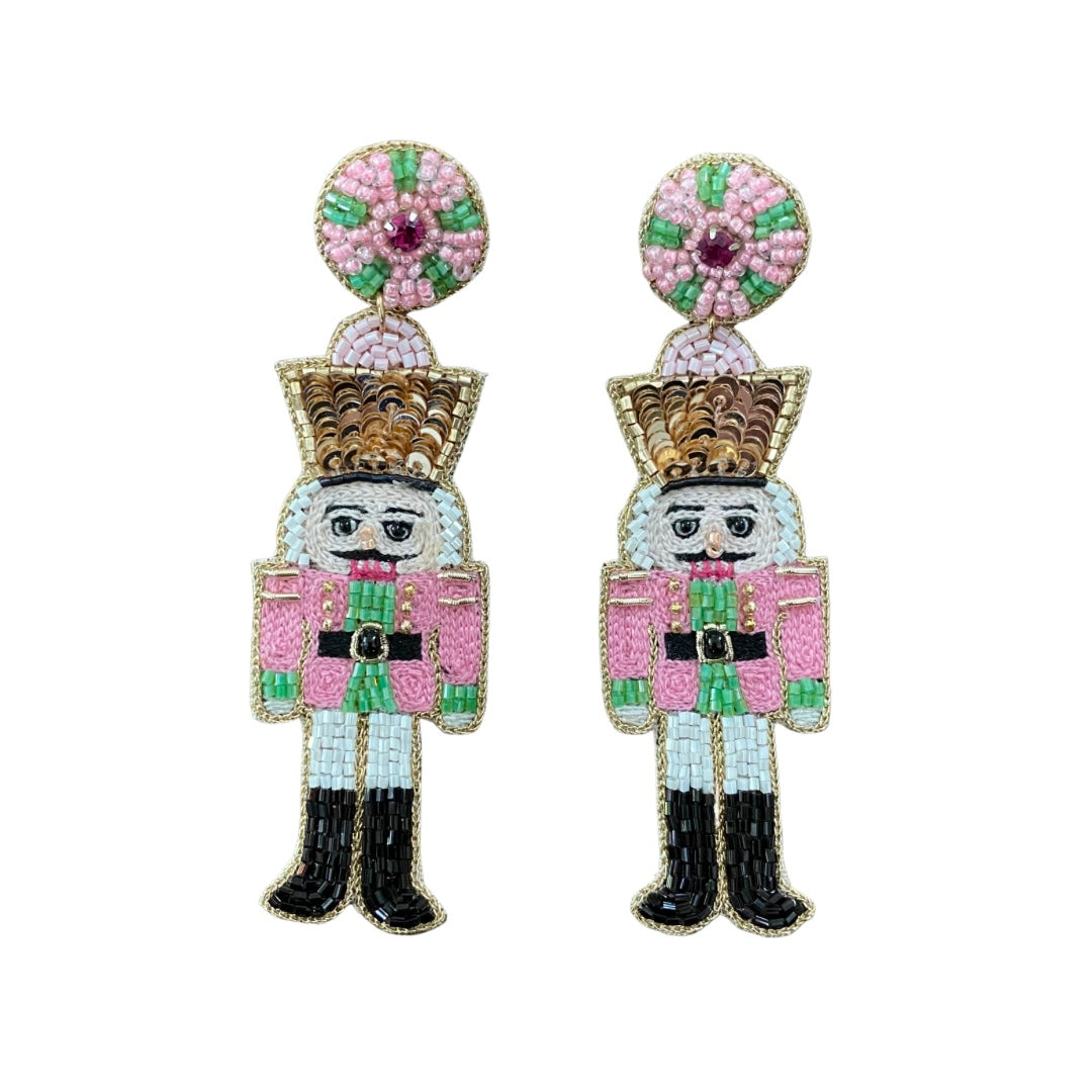 Pink & Green Nutcracker Earrings